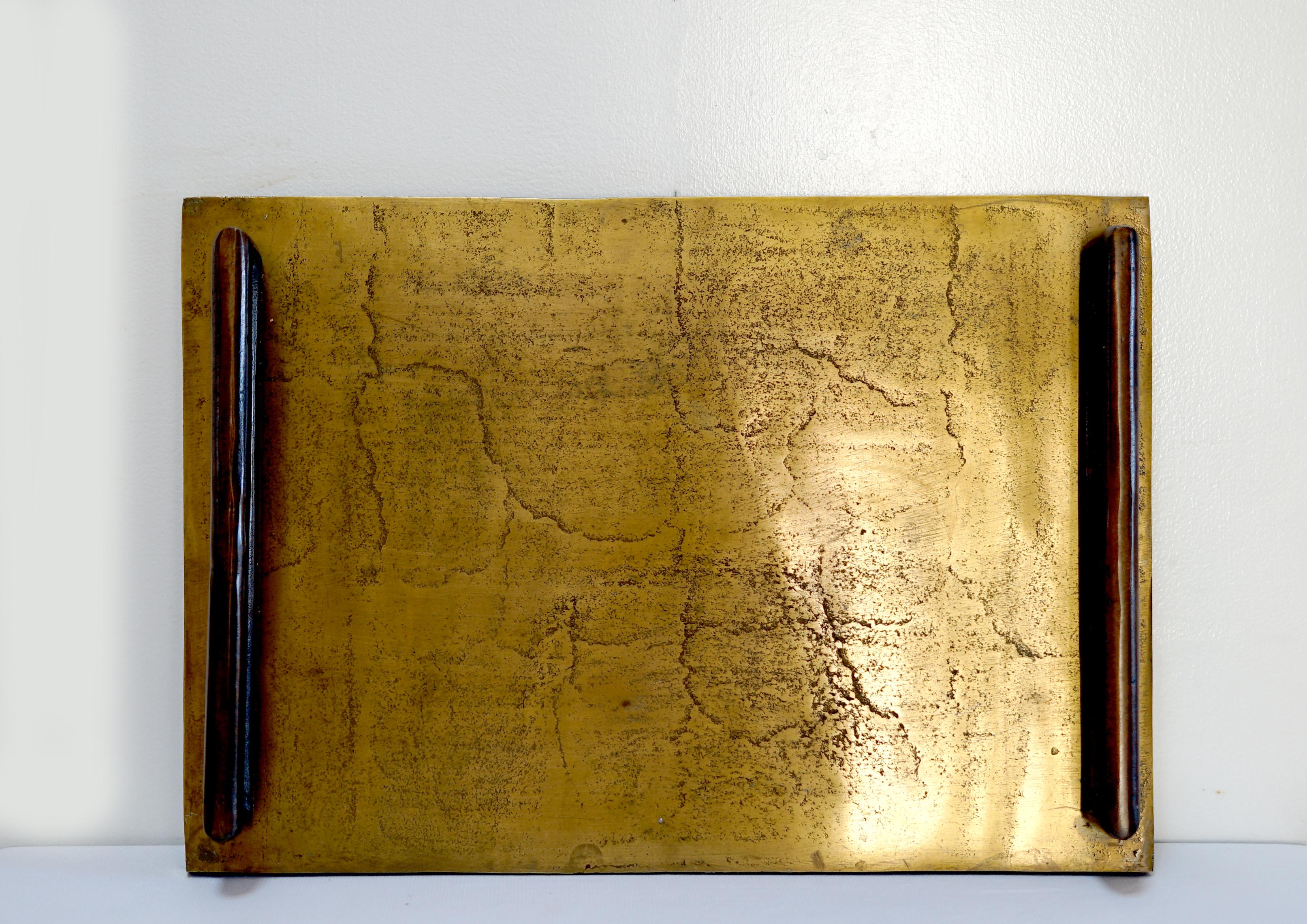 Set industrieller Serviertabletts aus Messing und Bronze (20. Jahrhundert) im Angebot