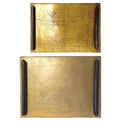 Set of Brass and Bronze Industrial Serving Trays