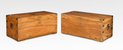 Near Pair of Chinese Export Brass-Bound Camphorwood Chests