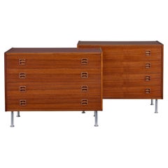 Retro Near pair of Danish 1970s teak chest of drawers