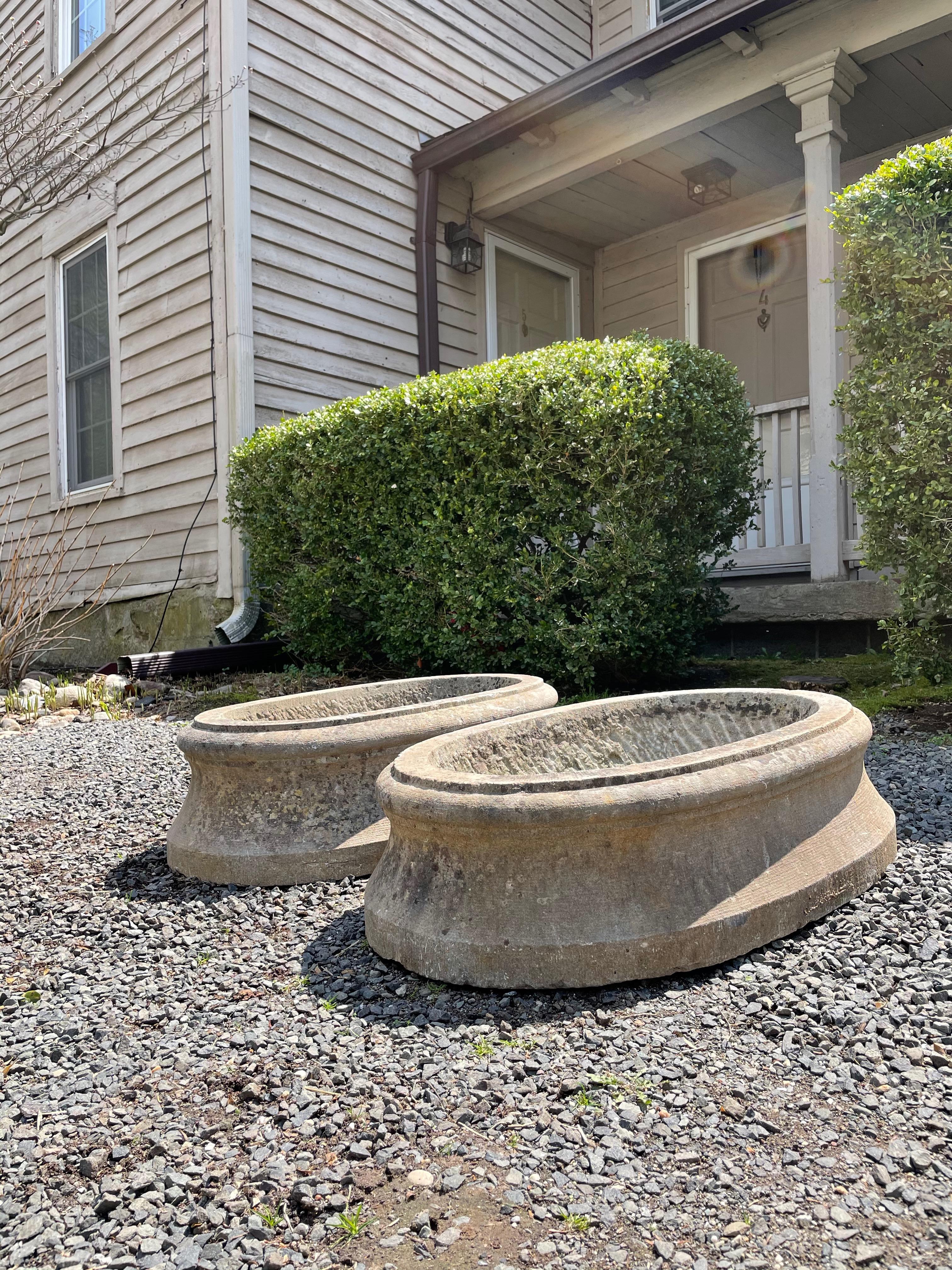 Near-Pair of Early 19th C Belgian Bluestone Jardinieres In Good Condition In Woodbury, CT