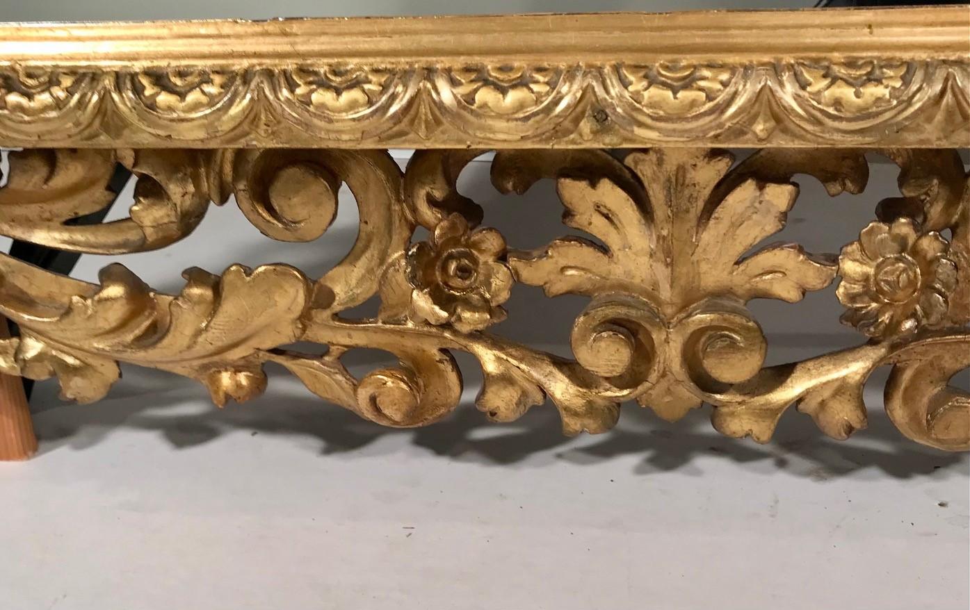 Near Pair of  Florentine Baroque Giltwood Mirrors  For Sale 9