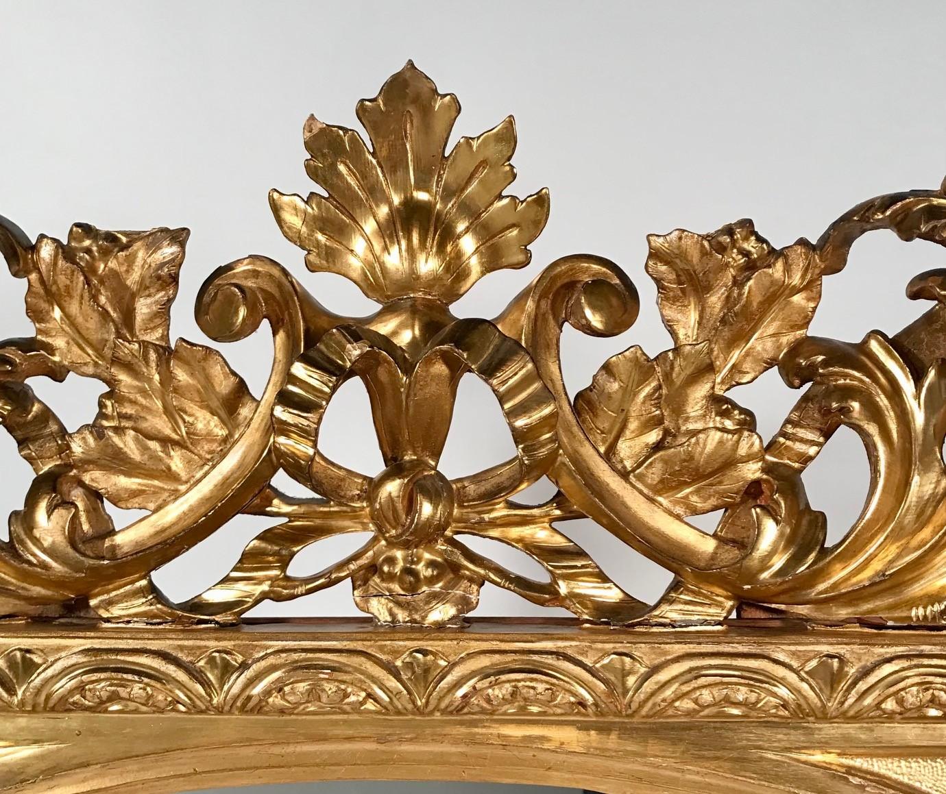 Glazed Near Pair of  Florentine Baroque Giltwood Mirrors  For Sale