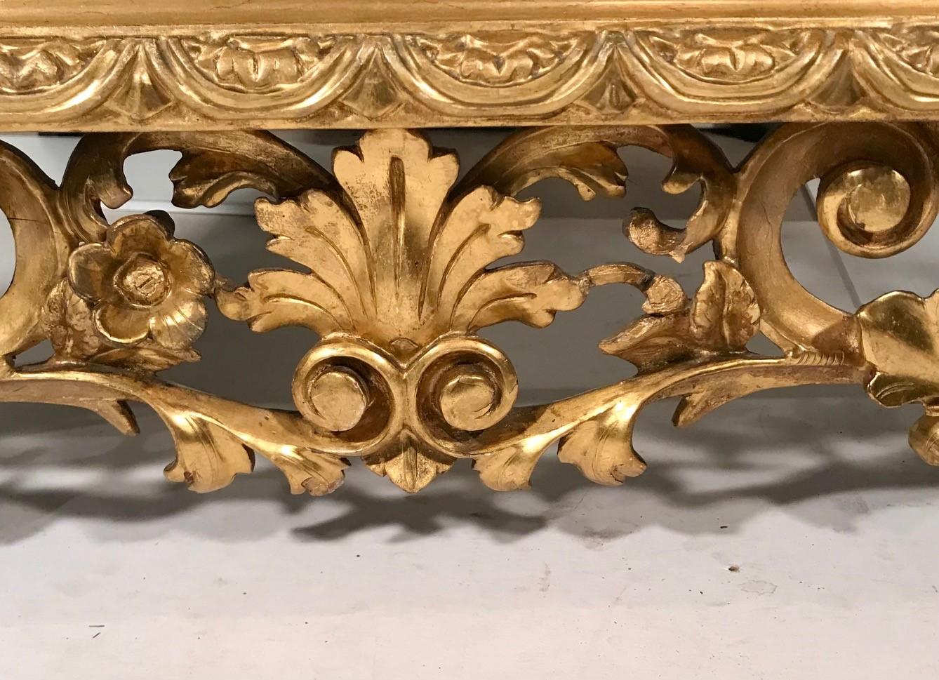 Near Pair of  Florentine Baroque Giltwood Mirrors  For Sale 2