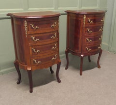 Near Pair of French LouisXV style Bow Front Chest of Drawers, Bedside Drawers