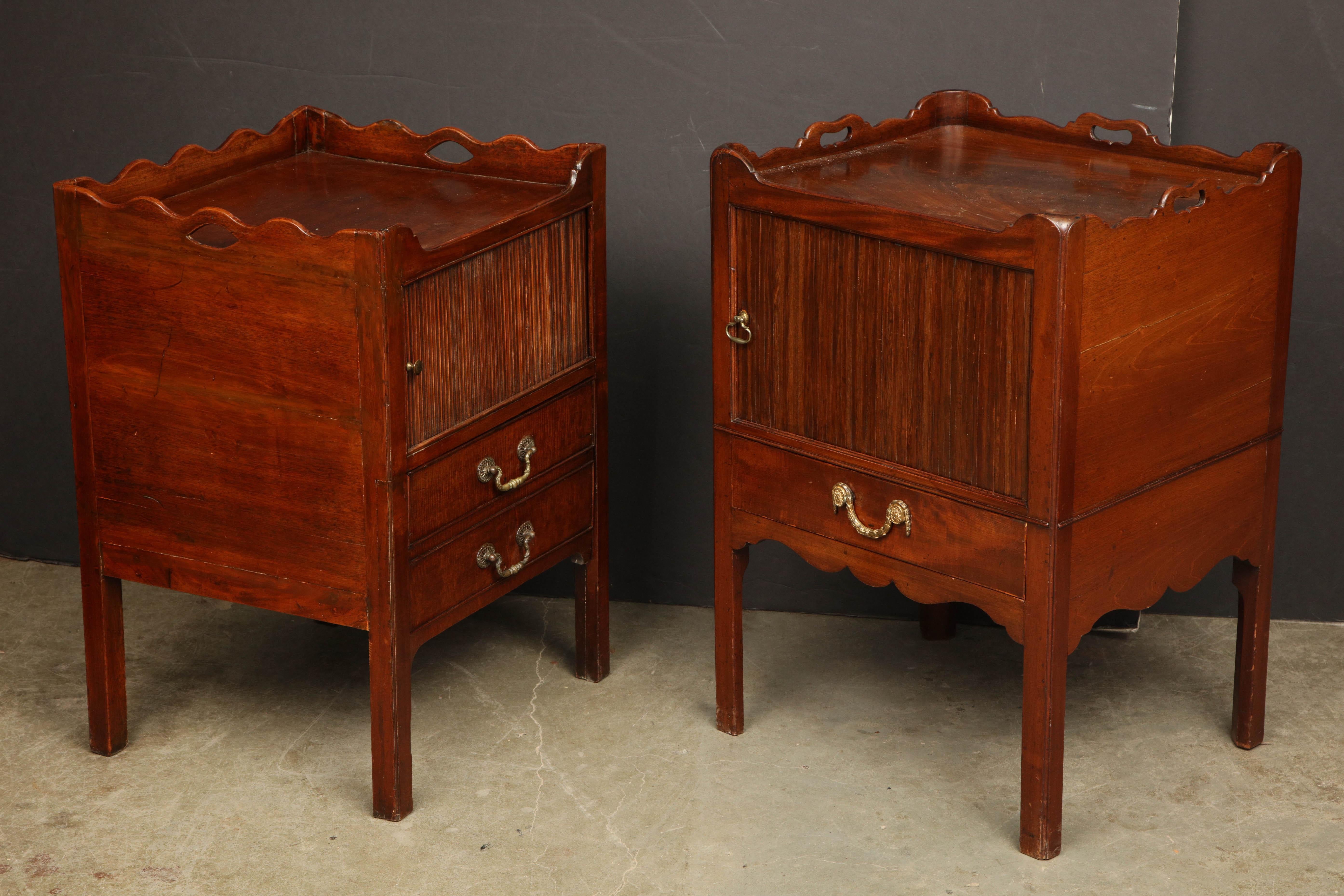 Near Pair of George III Bedside Commodes For Sale 5