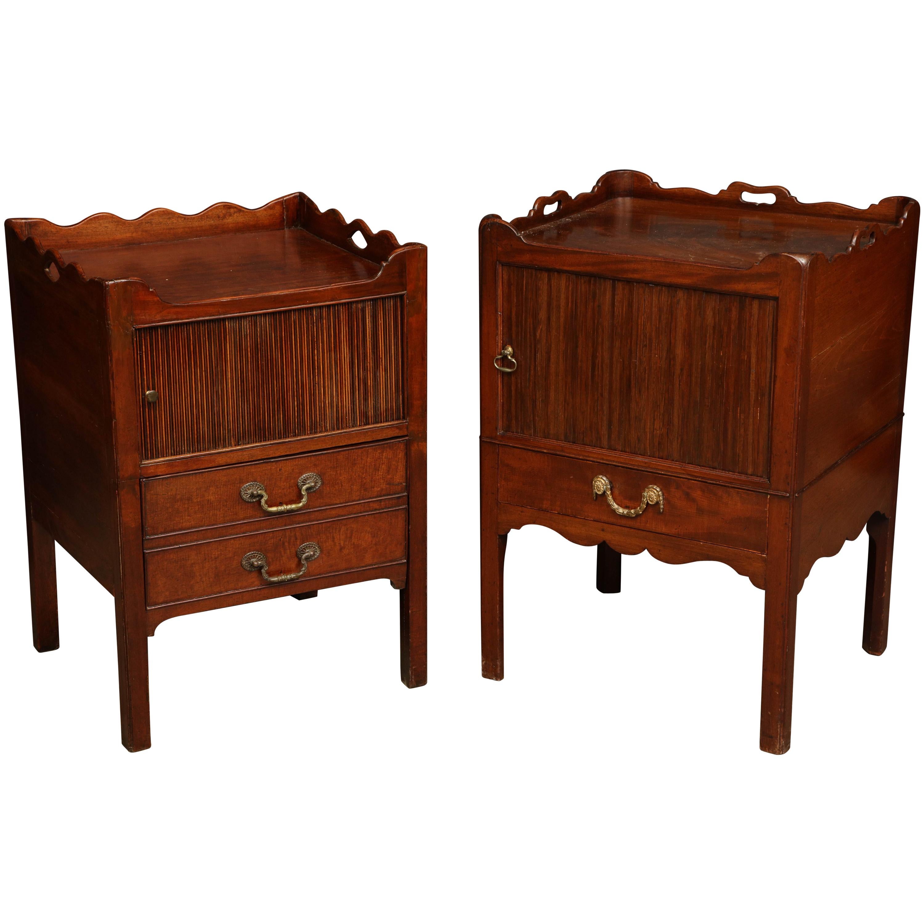 Near Pair of George III Bedside Commodes For Sale