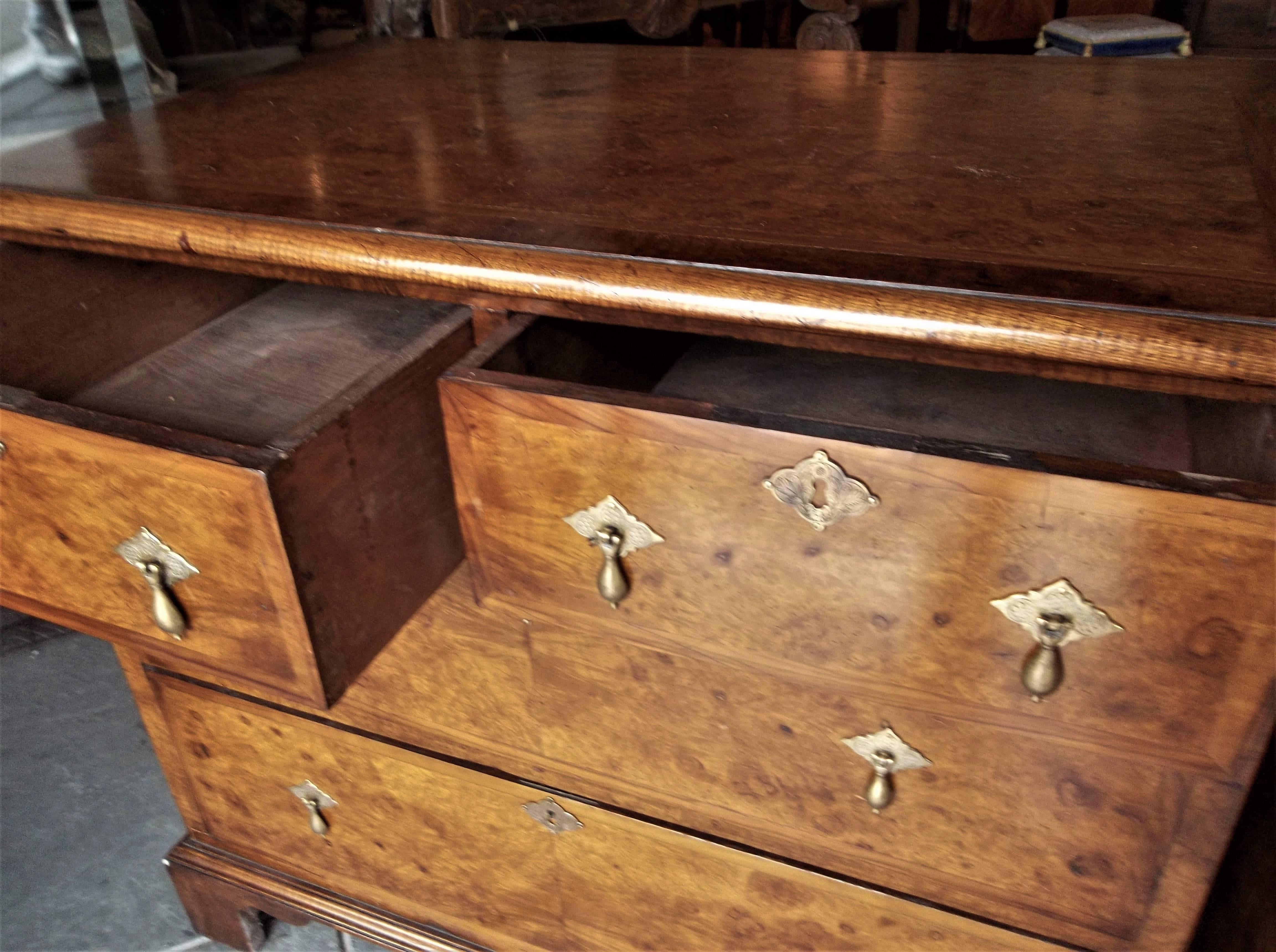 Near Pair of George III Style Highly Figured Walnut Chests of Drawers 5