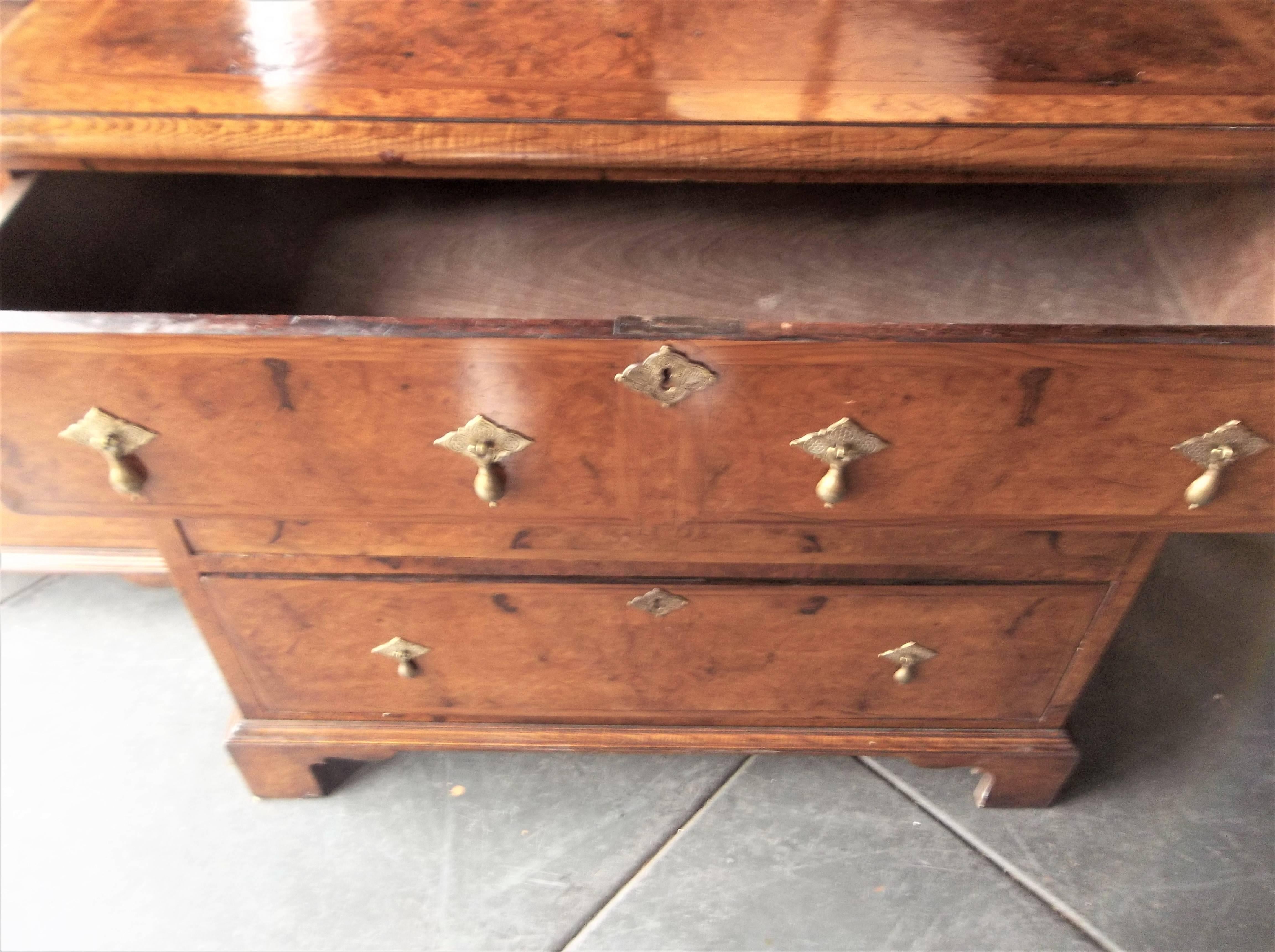 Near Pair of George III Style Highly Figured Walnut Chests of Drawers 7