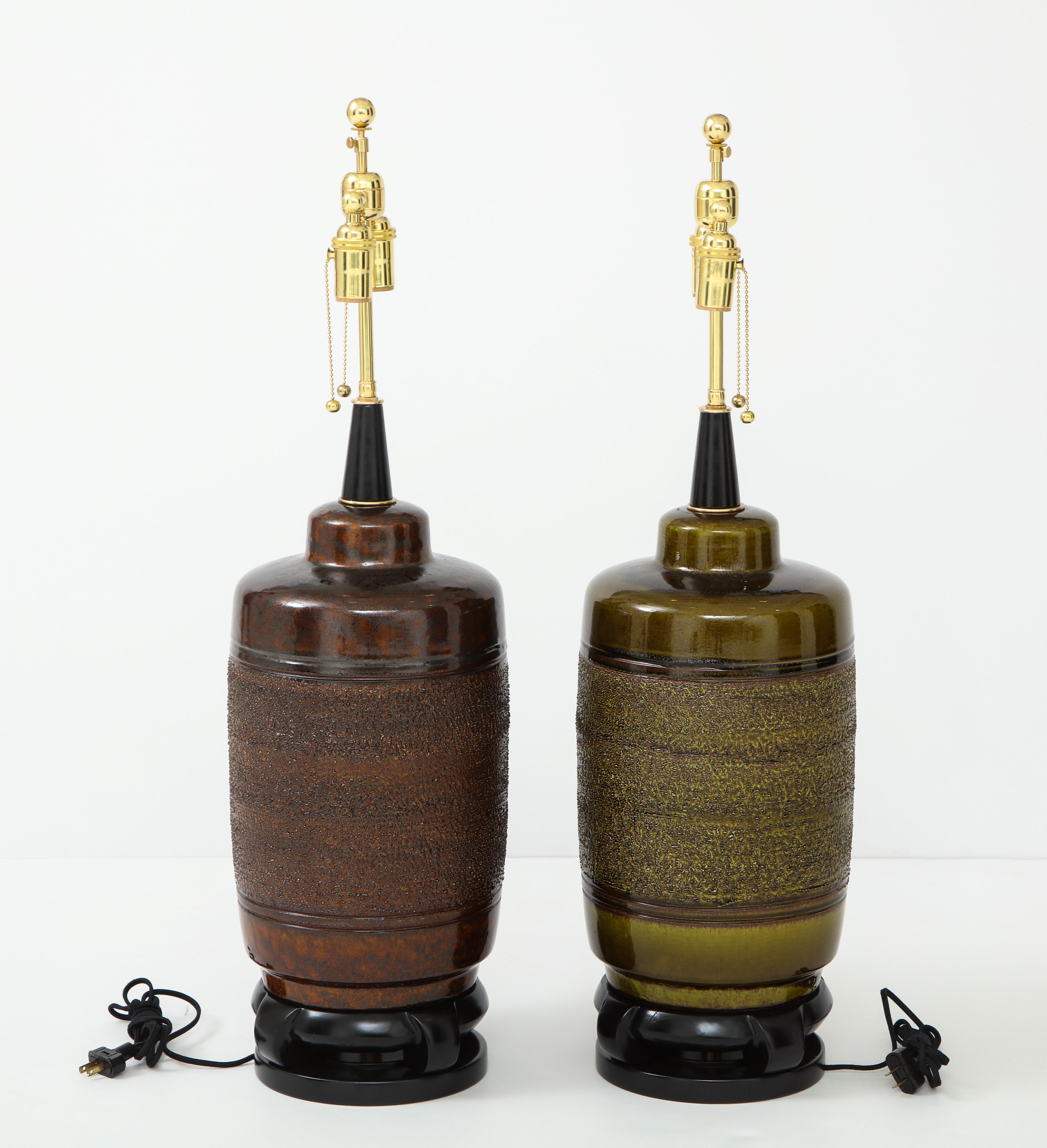 Pair of Large Paul Hanson Ceramic Lamps 3