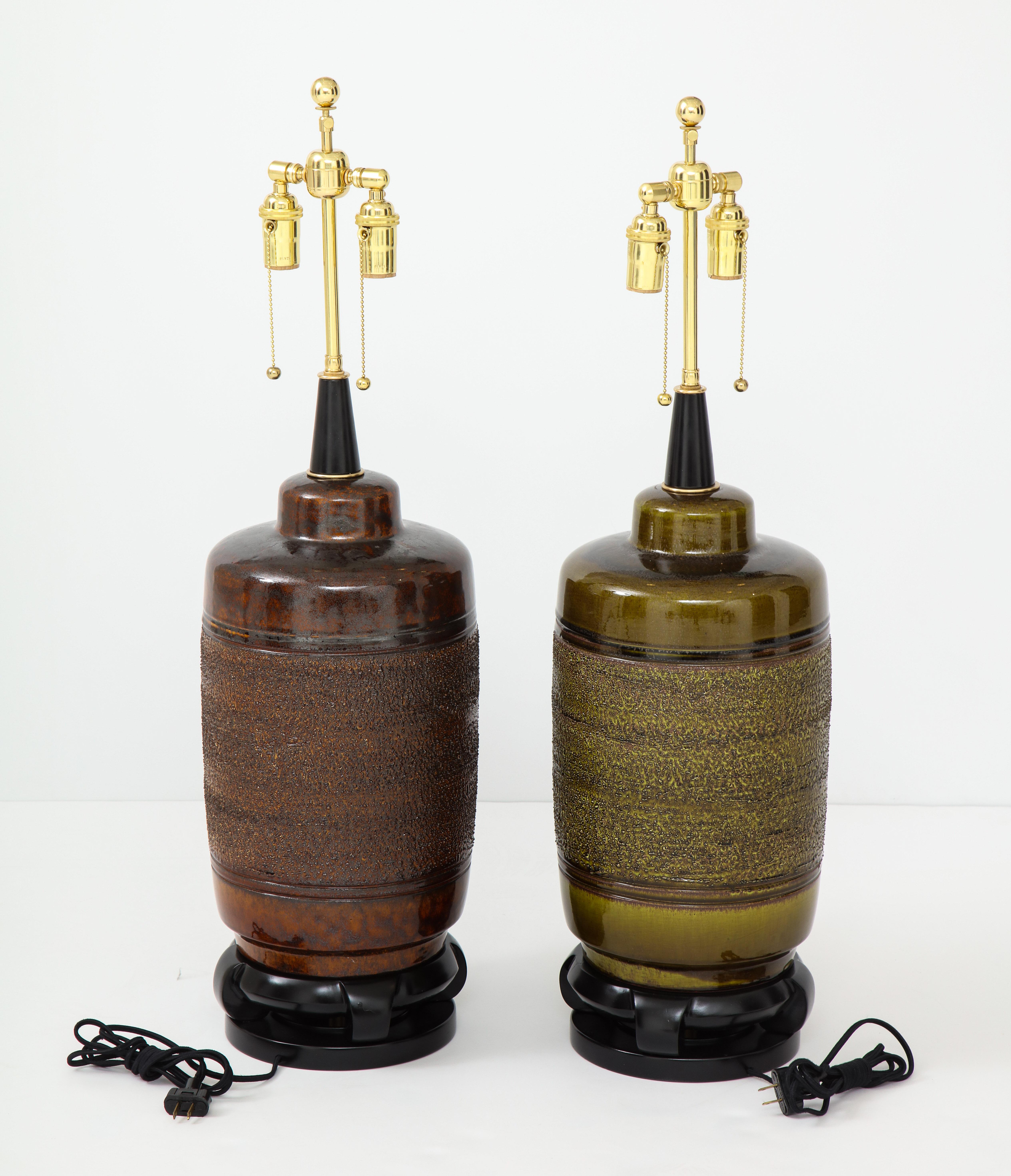 Pair of Large Paul Hanson Ceramic Lamps 2