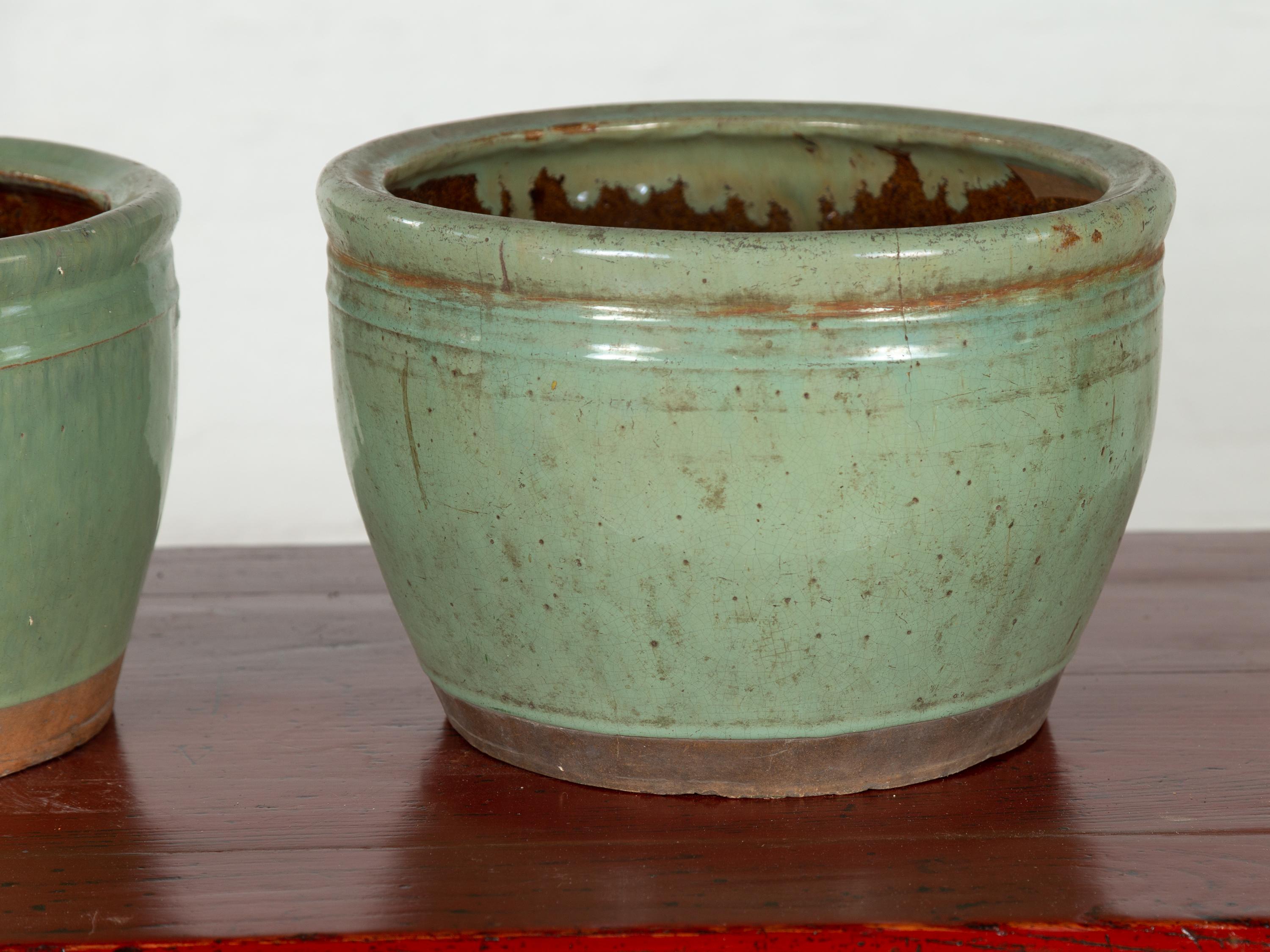 glazed ceramic planters