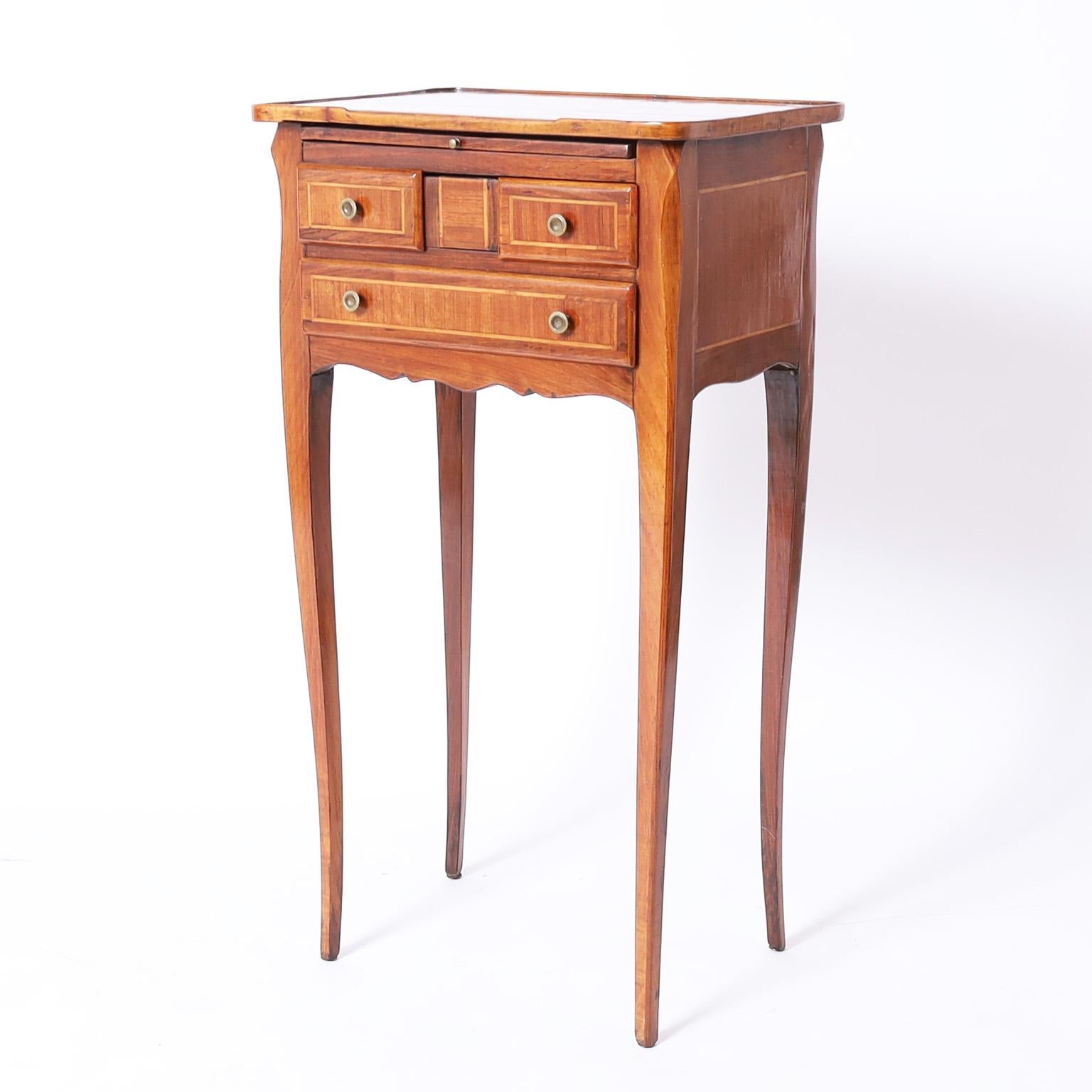 Walnut Near Pair of Louis XV Style Stands For Sale