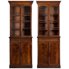 Near Pair of Mid-19th Century Mahogany Bookcases