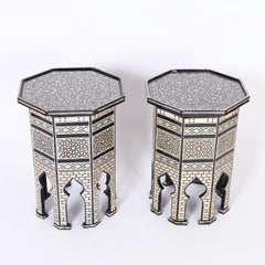 Near Pair of Moorish Inlaid Stands