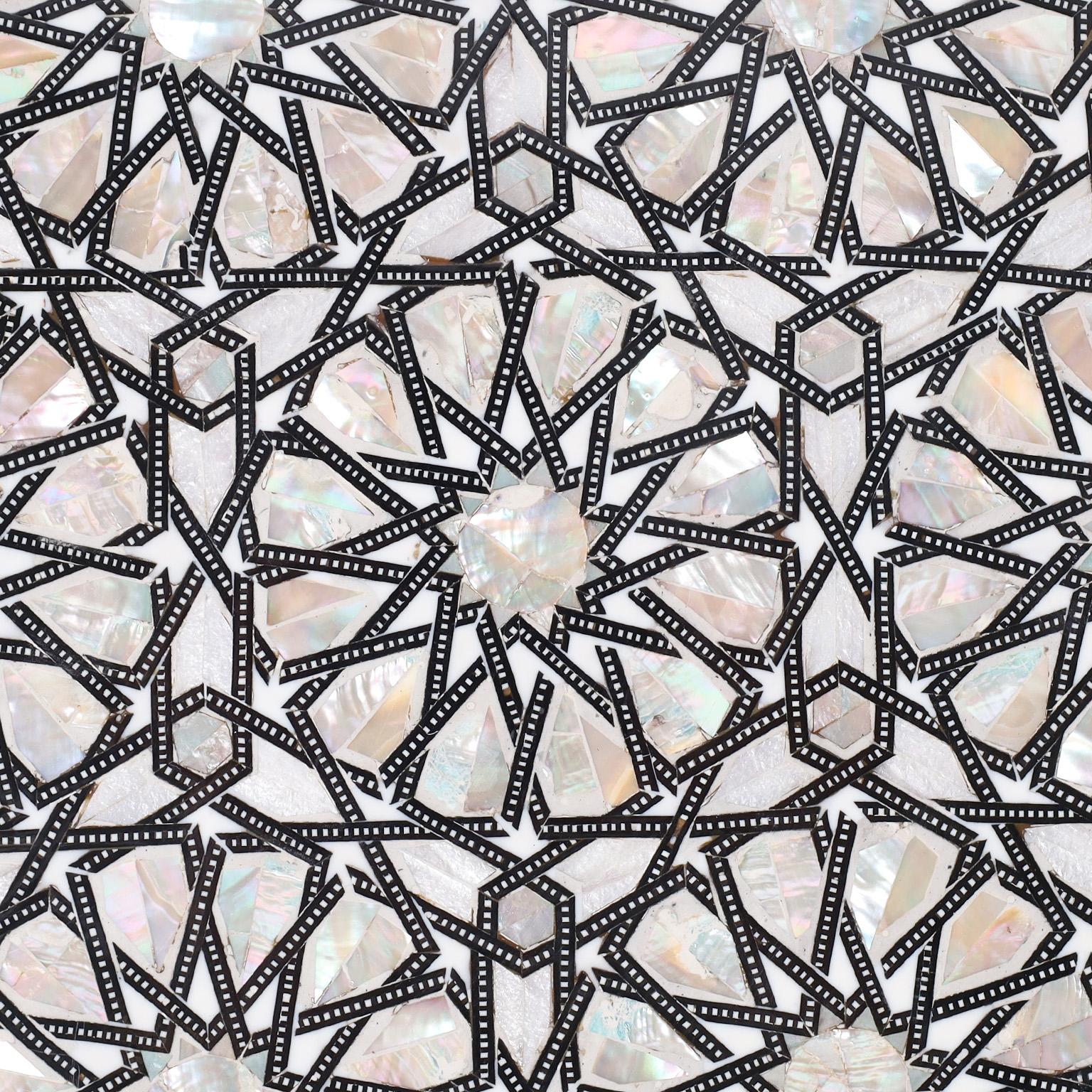 Mother-of-Pearl Near Pair of Moorish Inlaid Stands