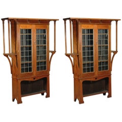 Near Pair of Oak Arts & Crafts Bookcases by Liberty and Co.