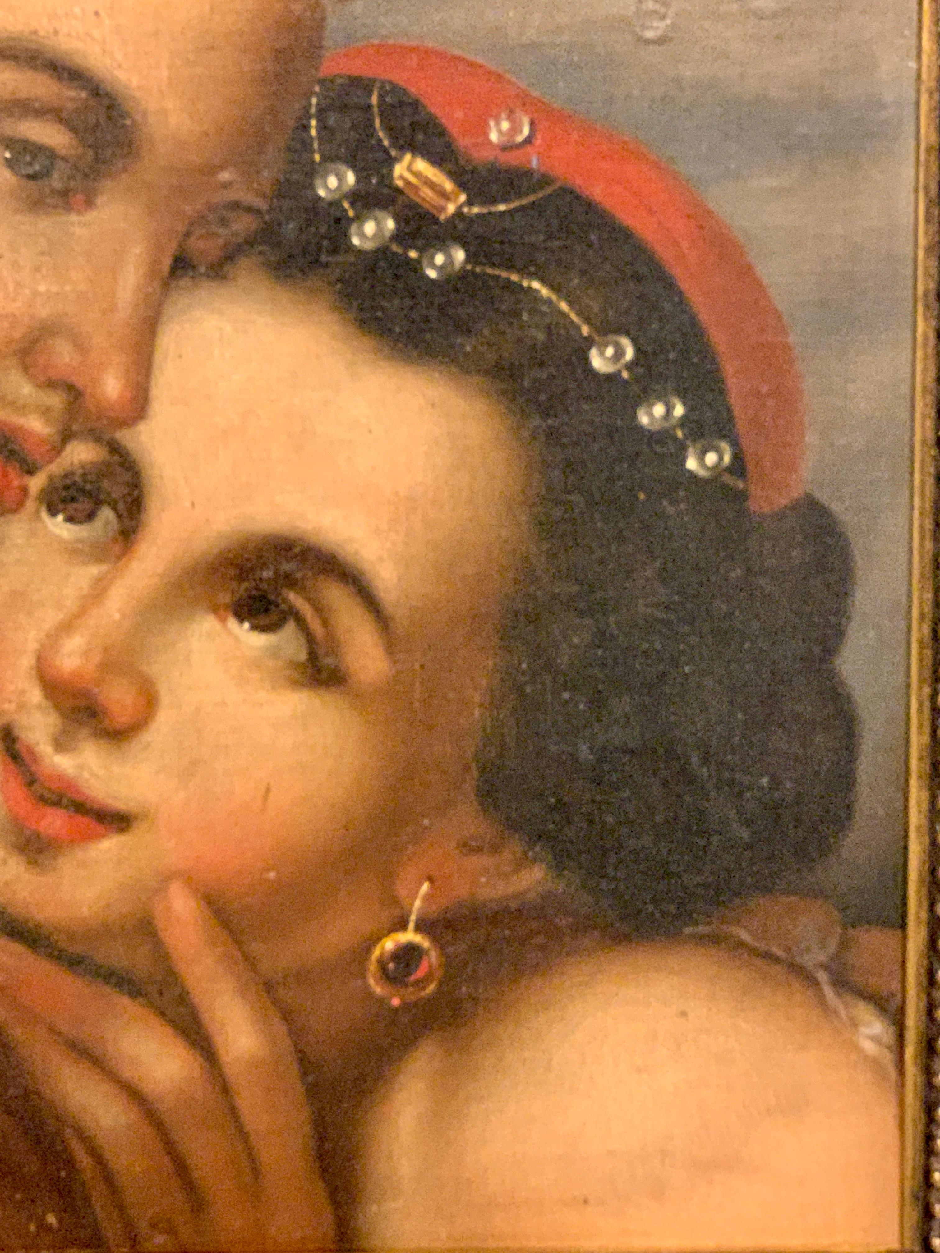 Near Pair of Old Master Romantic Portraits For Sale 4