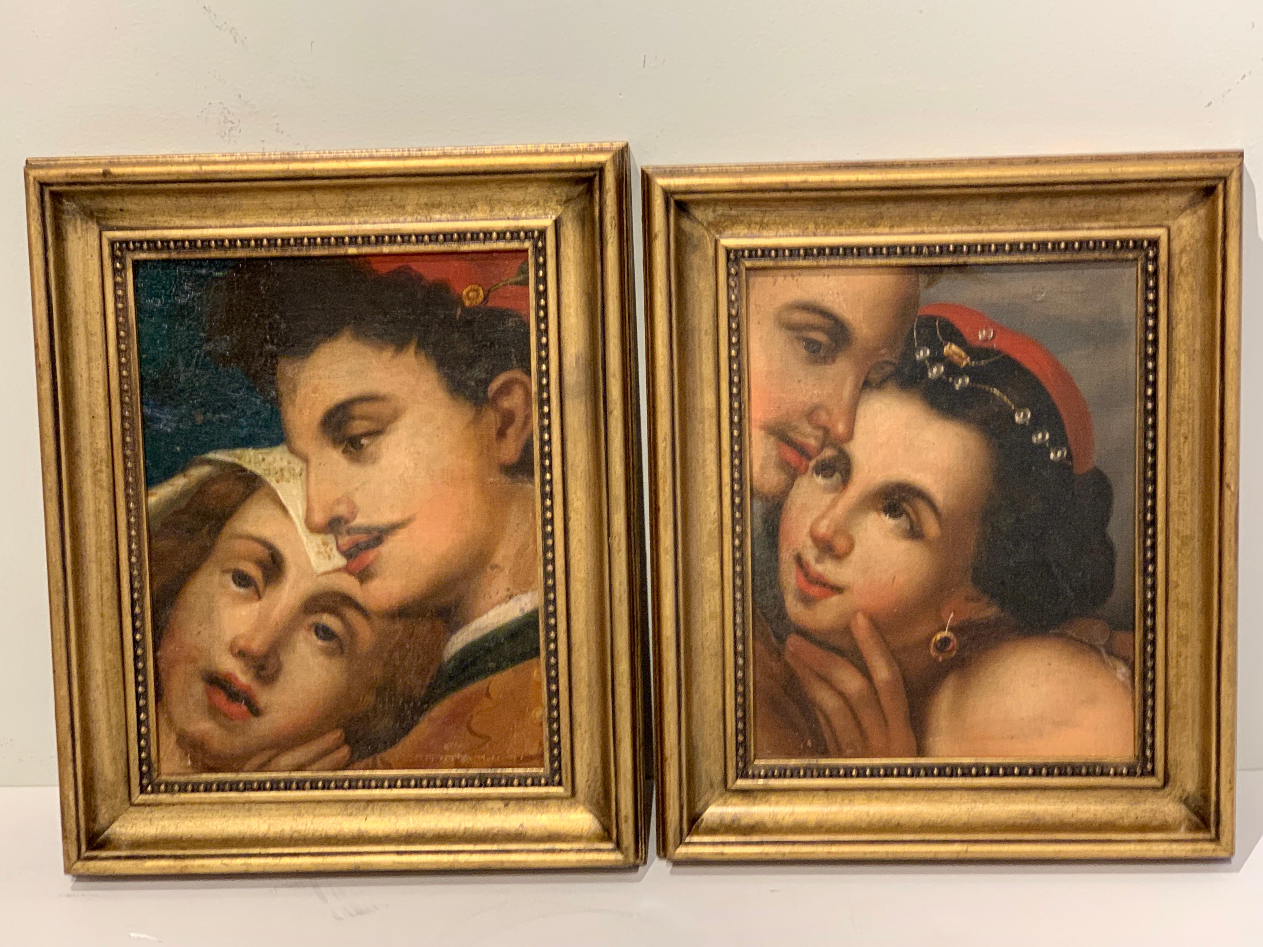 Near Pair of Old Master Romantic Portraits For Sale 8