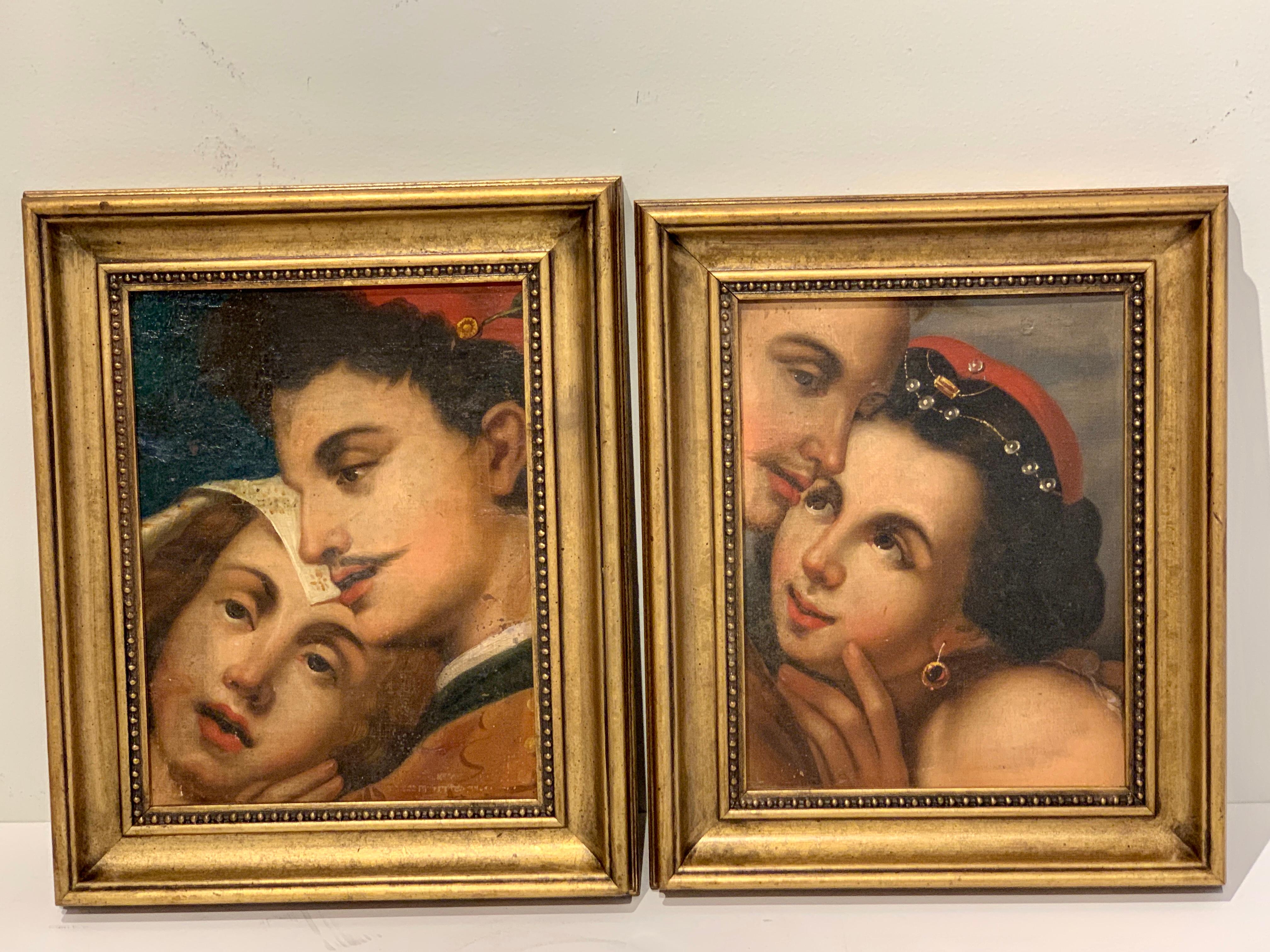 Near Pair of Old Master Romantic Portraits For Sale 9