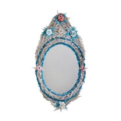 Near Pair of Oval Venetian Mirrors