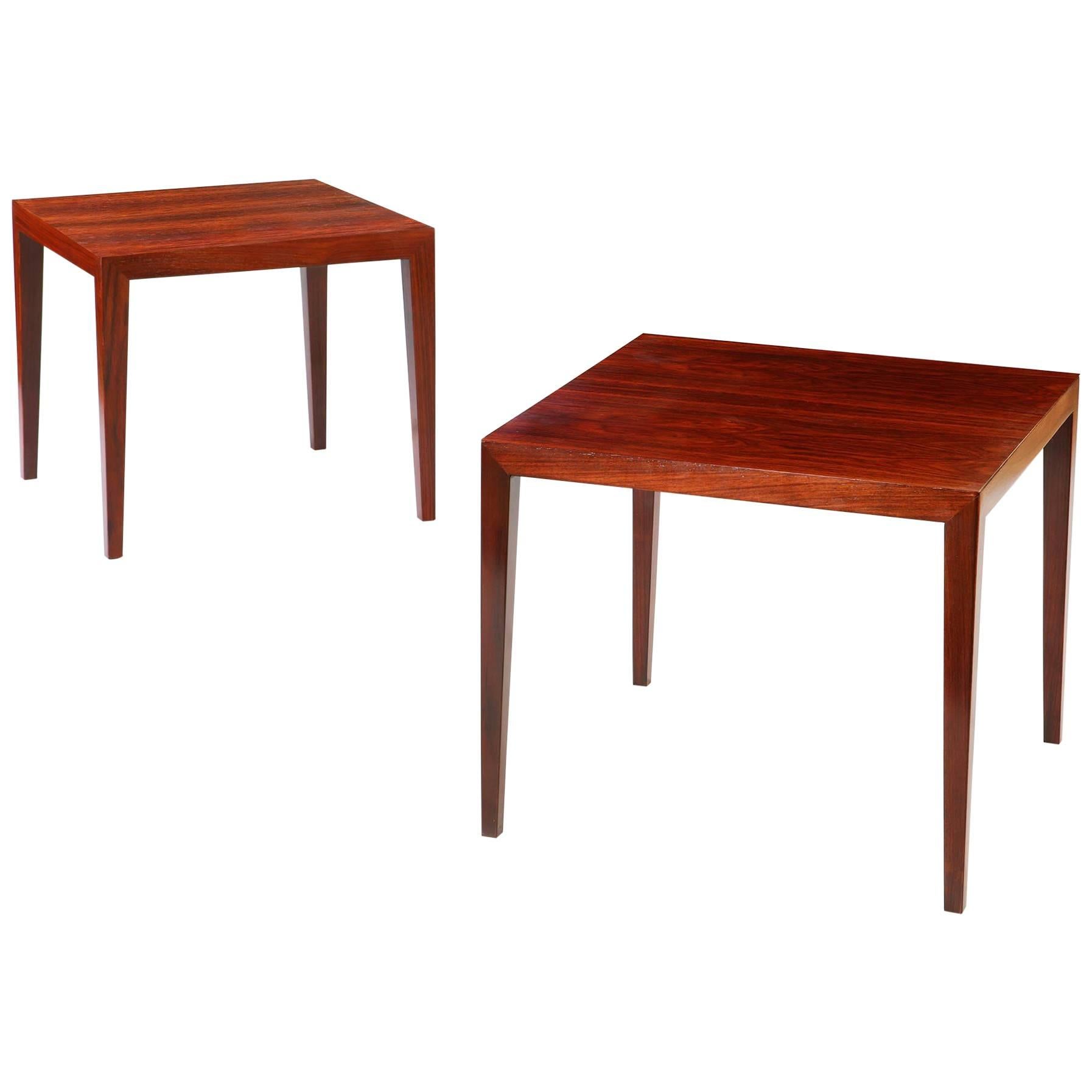 Near Pair of Square Occasional Tables Attributed to Severin Hansen
