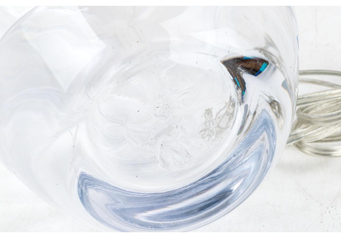 Contemporary Near Pair Of Simon Pearce Crystal Hand Blown Table Lamps For Sale