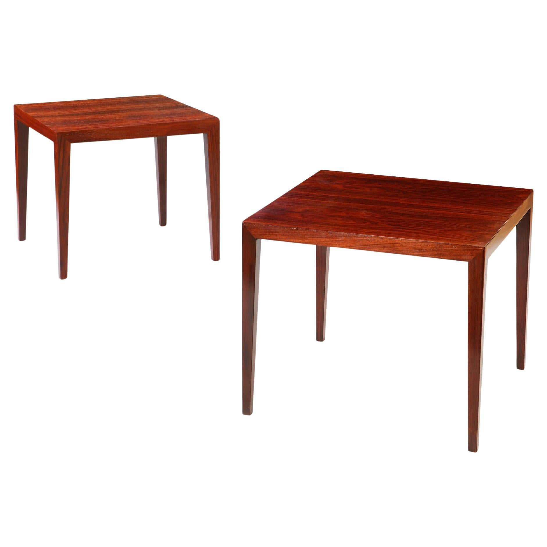 Near Pair of Square Occasional Tables Attributed to Severin Hansen For Sale