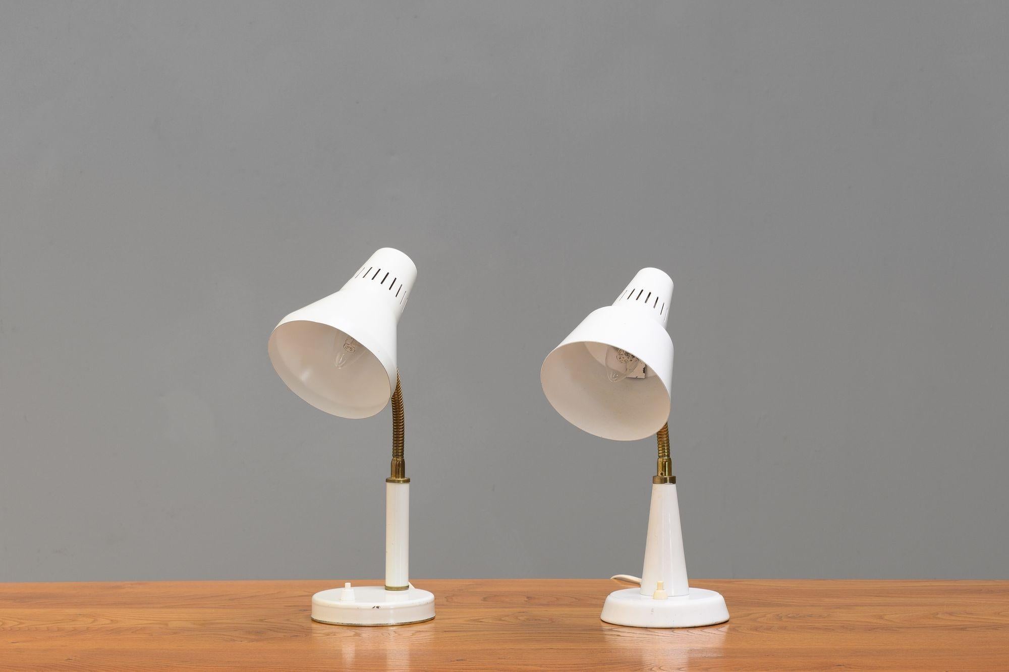 Mid-Century Modern Near Pair of Swedish Mid-Century Lamps For Sale