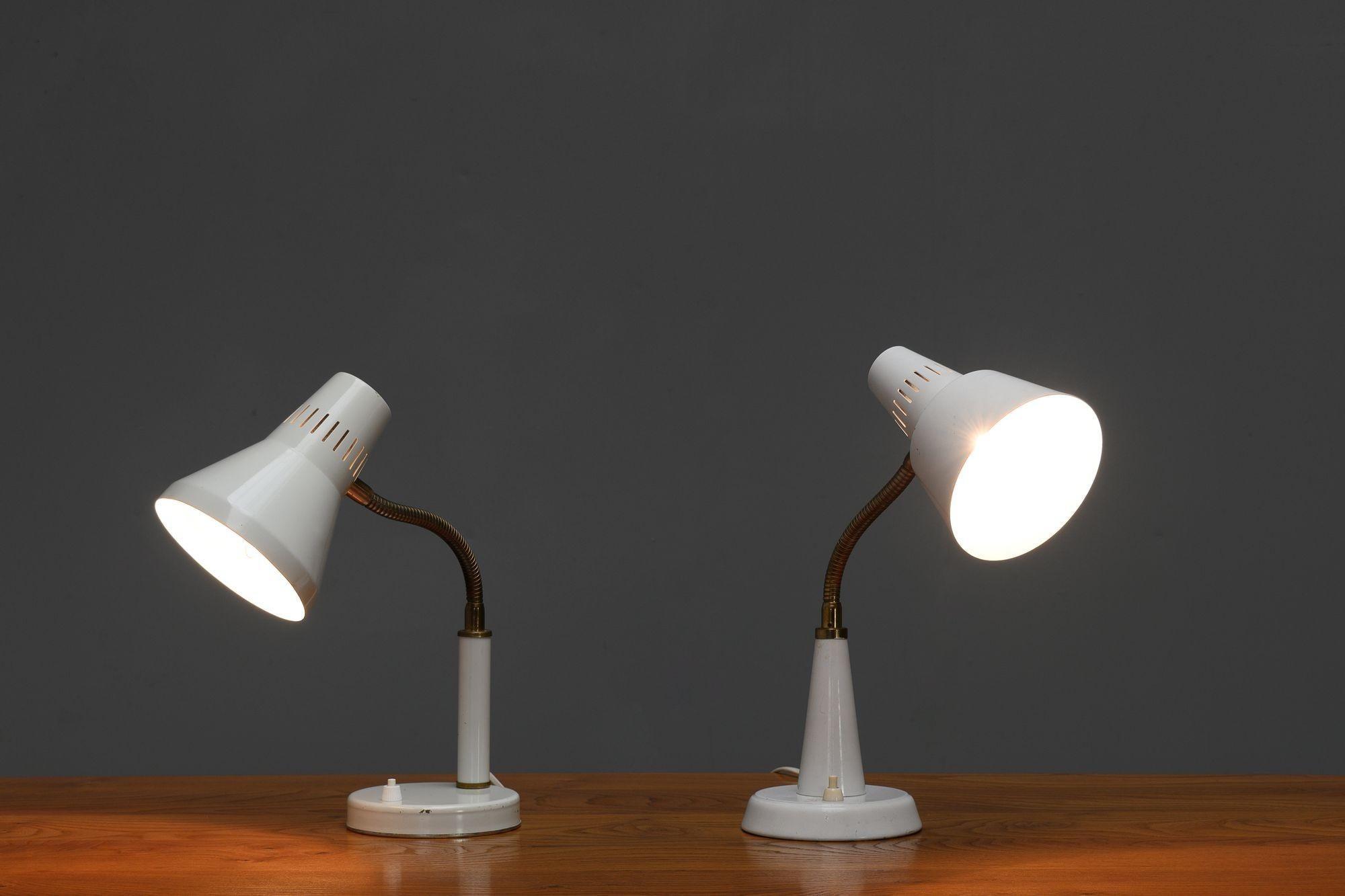 Mid-20th Century Near Pair of Swedish Mid-Century Lamps For Sale