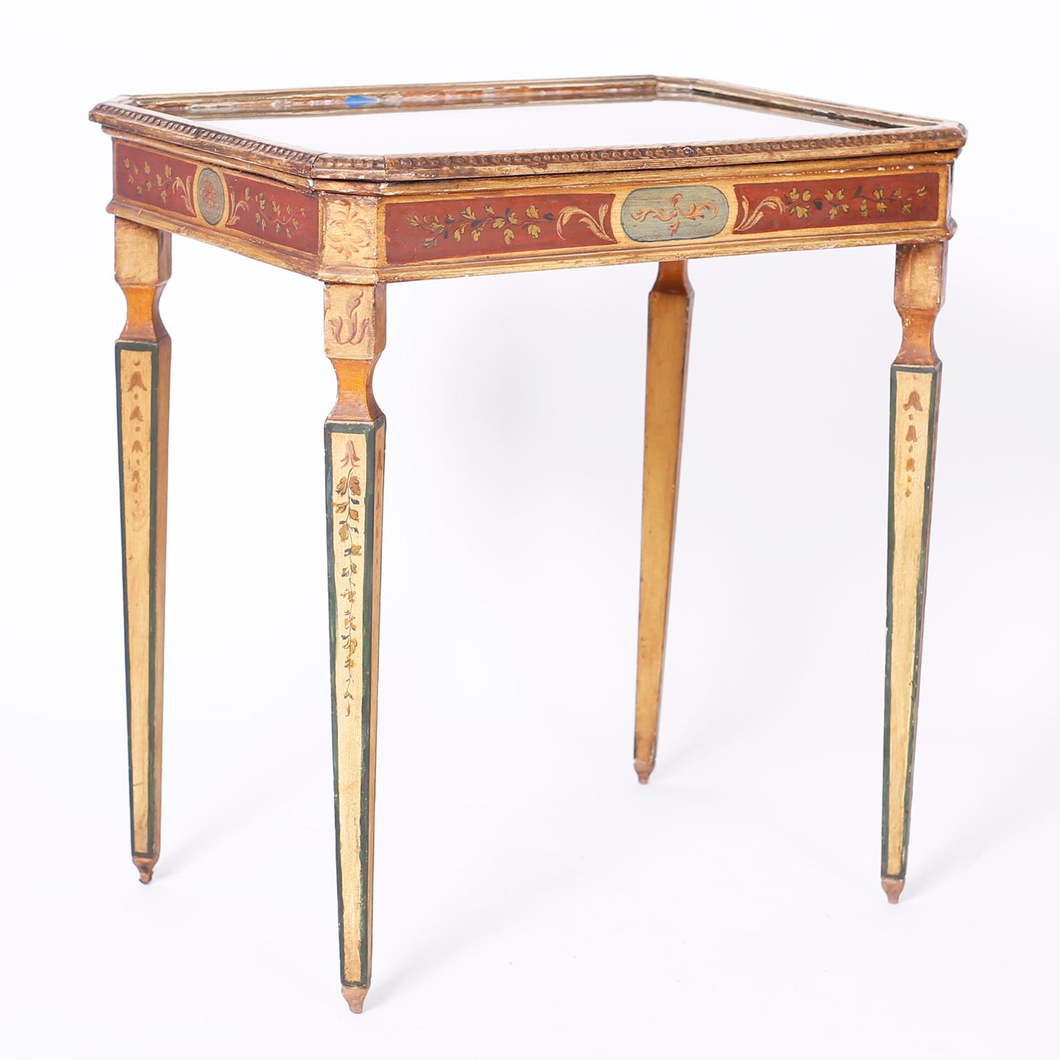 Near Pair of Venetian Painted Neoclassical Style Tables 3