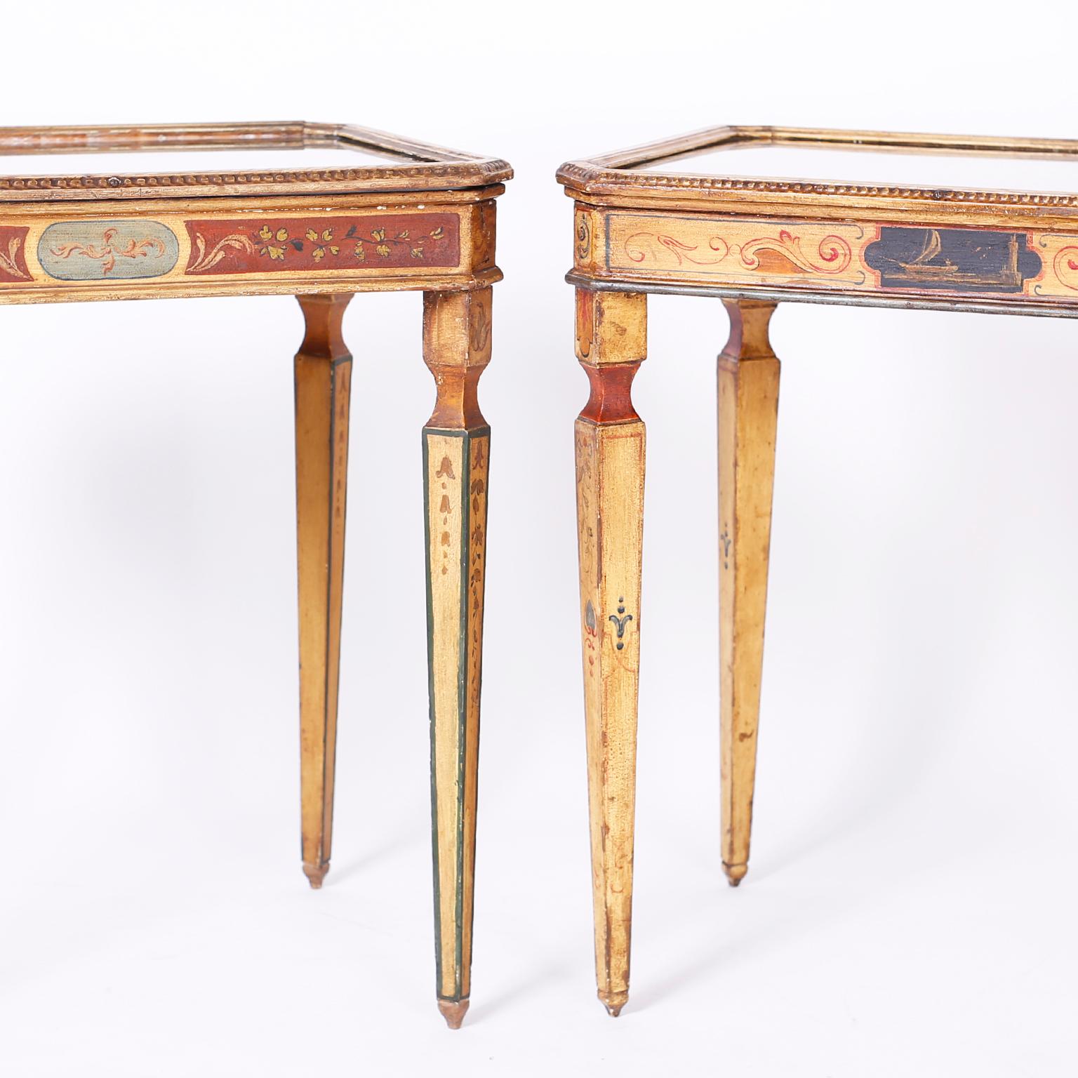 Near Pair of Venetian Painted Neoclassical Style Tables In Good Condition In Palm Beach, FL