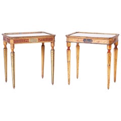 Near Pair of Venetian Painted Neoclassical Style Tables