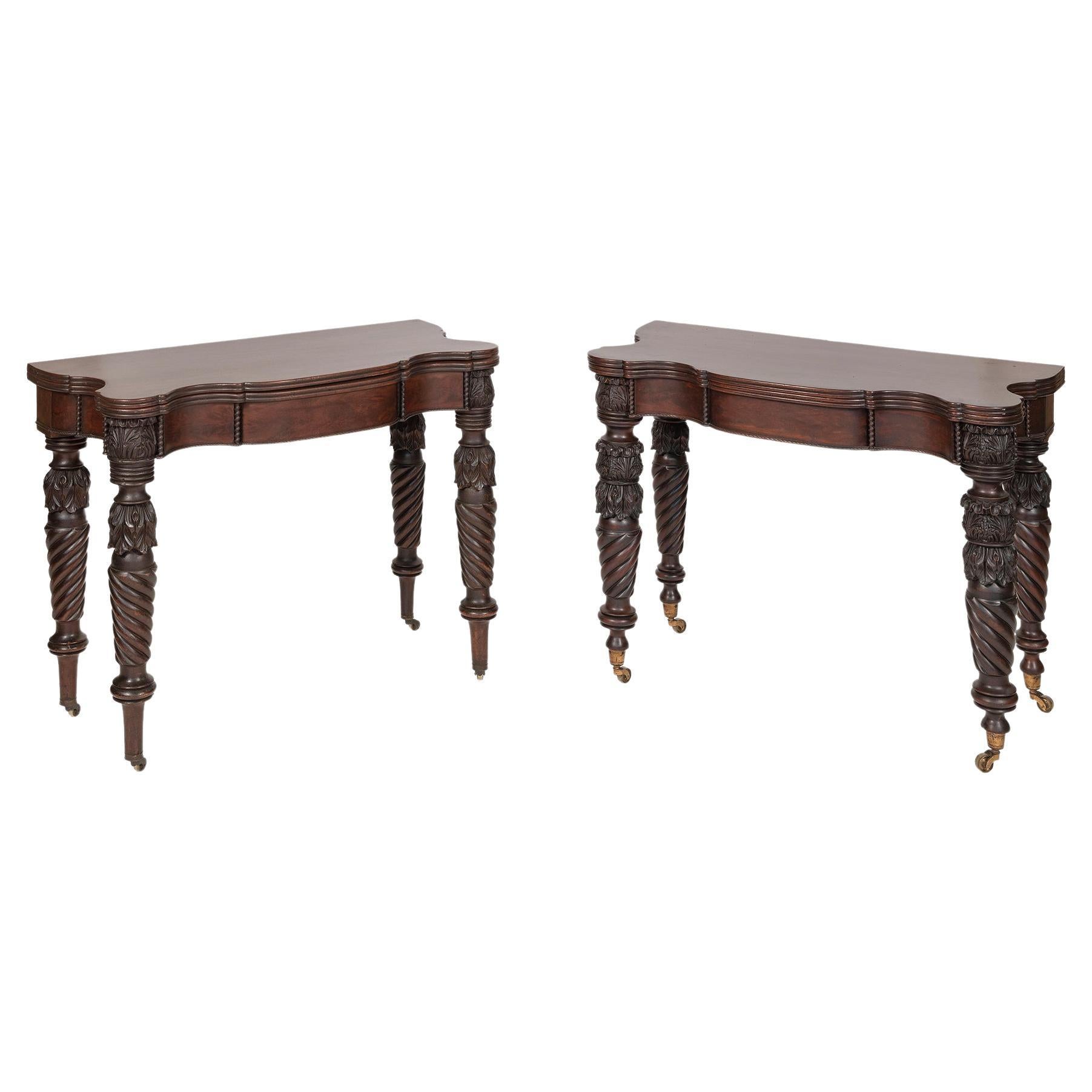 Near-Pair Set of American Federal Card Tables For Sale