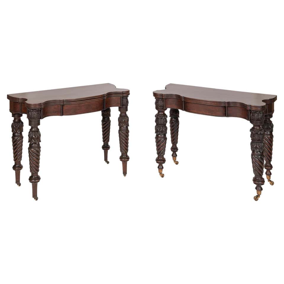 Near Pair of North Italian Fruitwood Marquetry Games Tables For Sale at