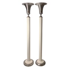 Near Pair Antique Hollywood Regency Grosfeld House Deco Torcheres