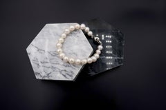 8-9mm Near Round Akoya-like Freshwater Pearl Bracelet with Silver Clasp