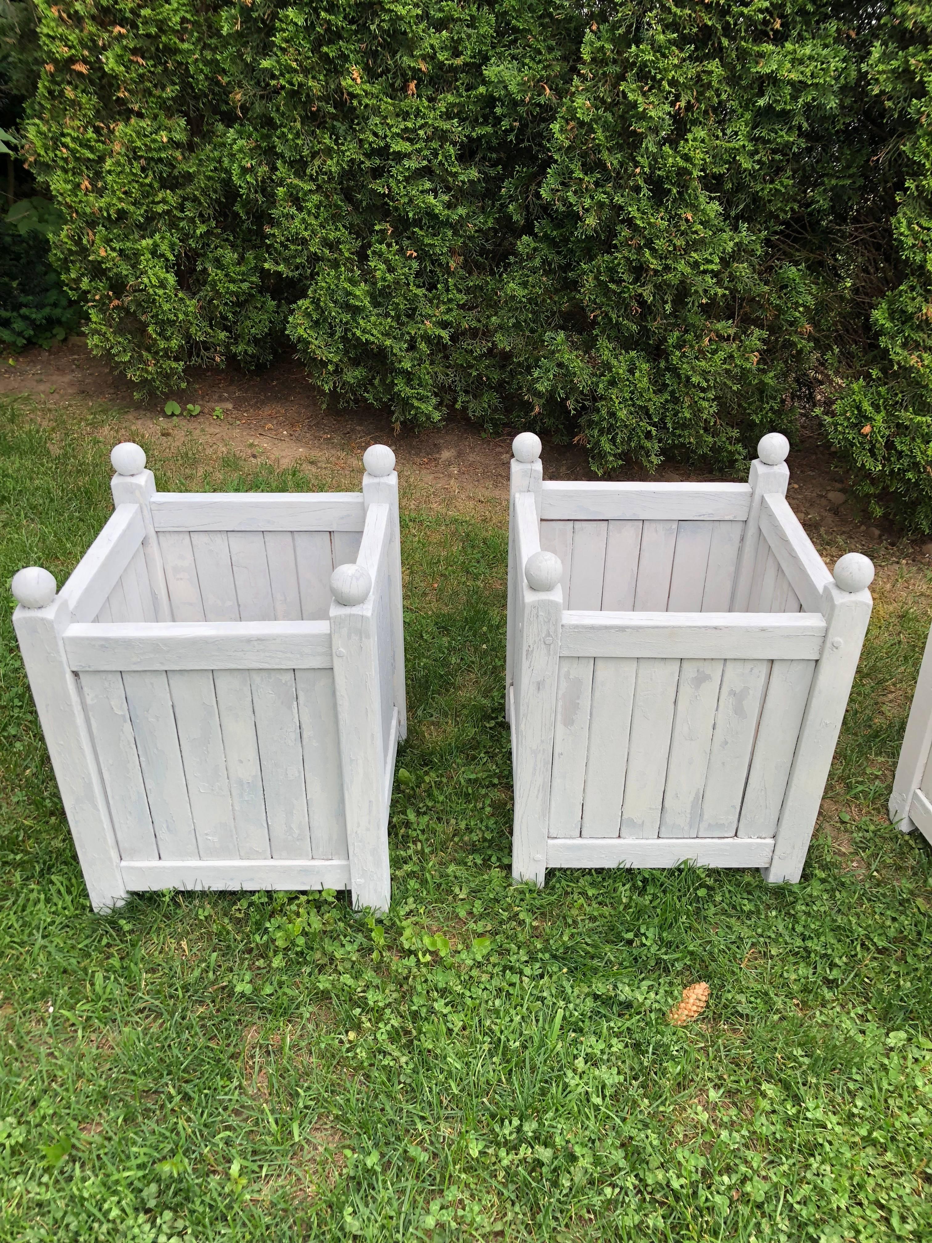 Near Set of Four French Painted Hardwood Versailles Planters 1