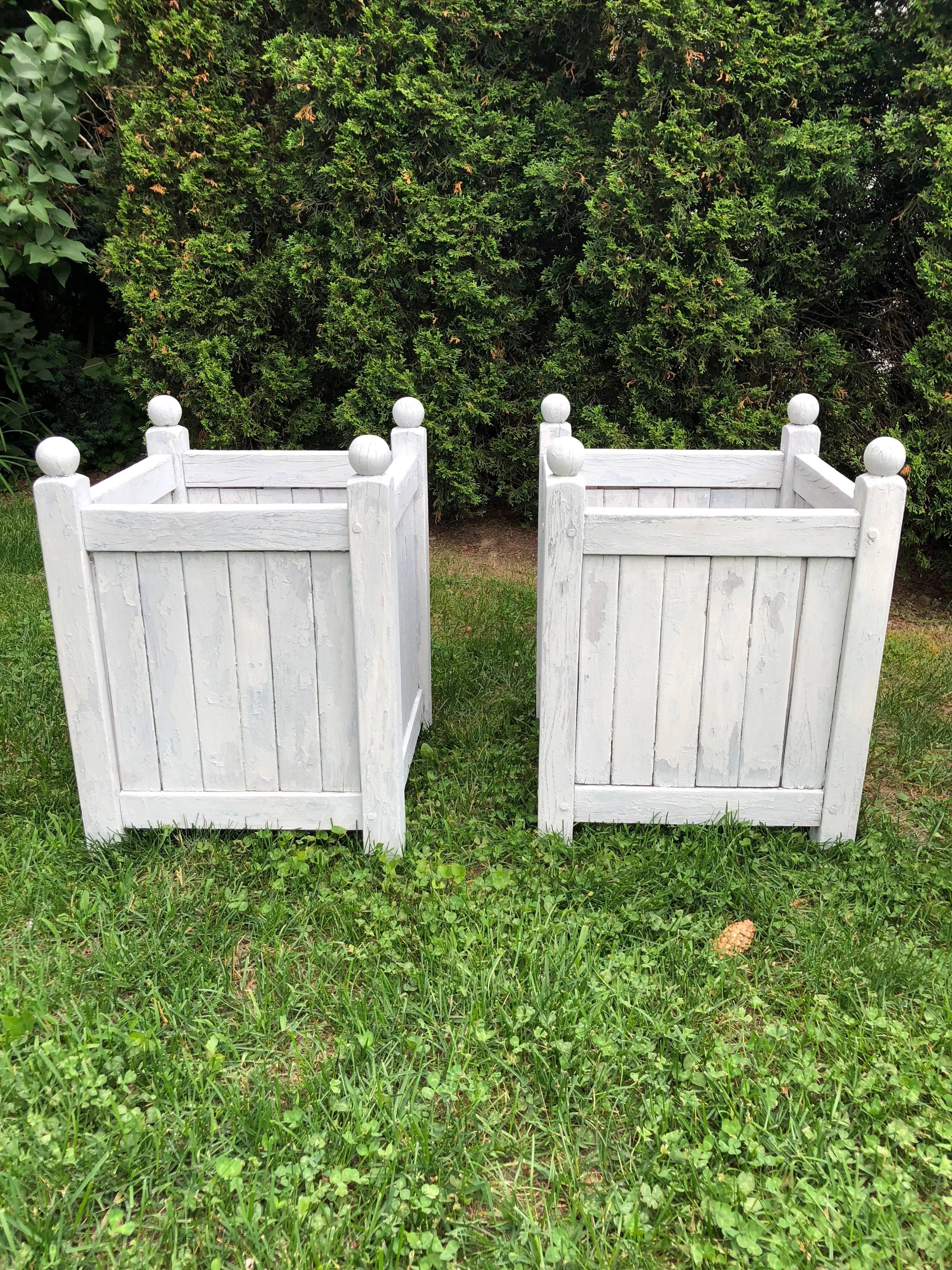 Near Set of Four French Painted Hardwood Versailles Planters 4