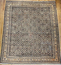 Late 19th Century Near-Square Indian Agra Rug in Allover Herati Pattern