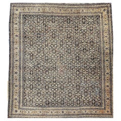 Agra indien du 19e siècle avec un motif all over en vert pistache, Brown, Pink