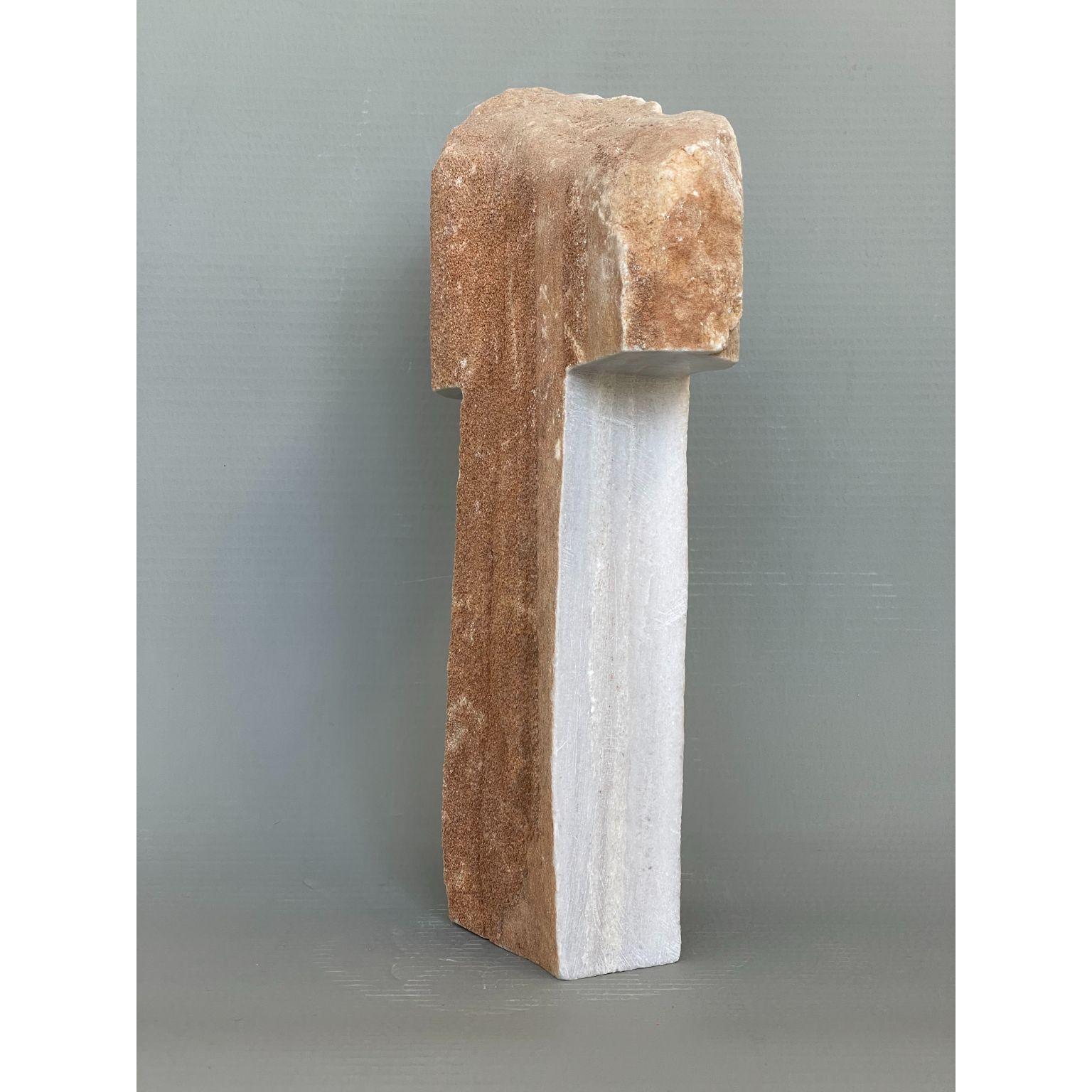 Nearly a cross hand carved marble sculpture by Tom Von Kaenel.
Dimensions: D 8 x W 23 x H 40 cm.
Materials: marble.

Tom von Kaenel, sculptor and painter, was born in Switzerland in 1961. Already in his early
childhood he was deeply devoted to