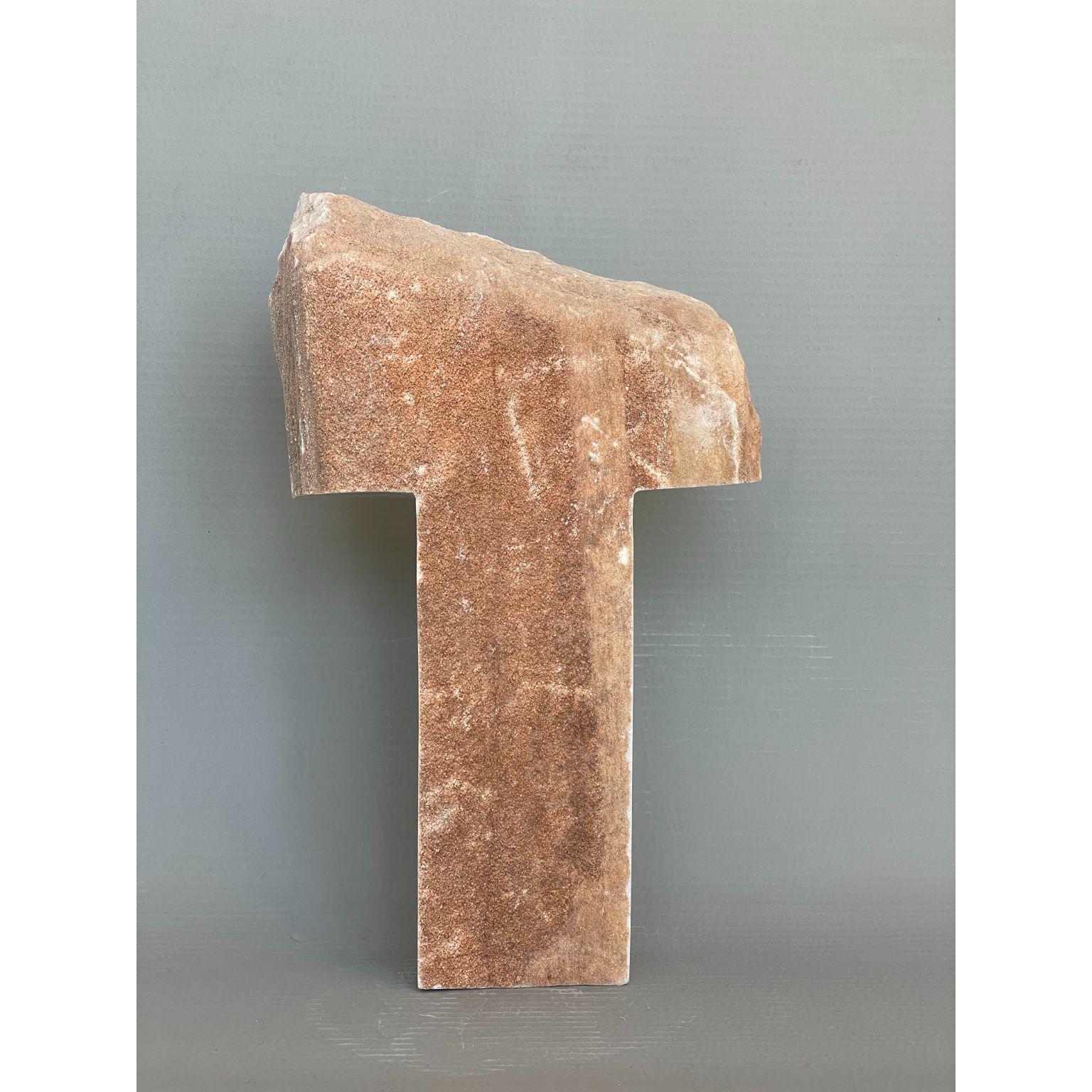Post-Modern Nearly Cross Hand Carved Marble Sculpture by Tom Von Kaenel For Sale