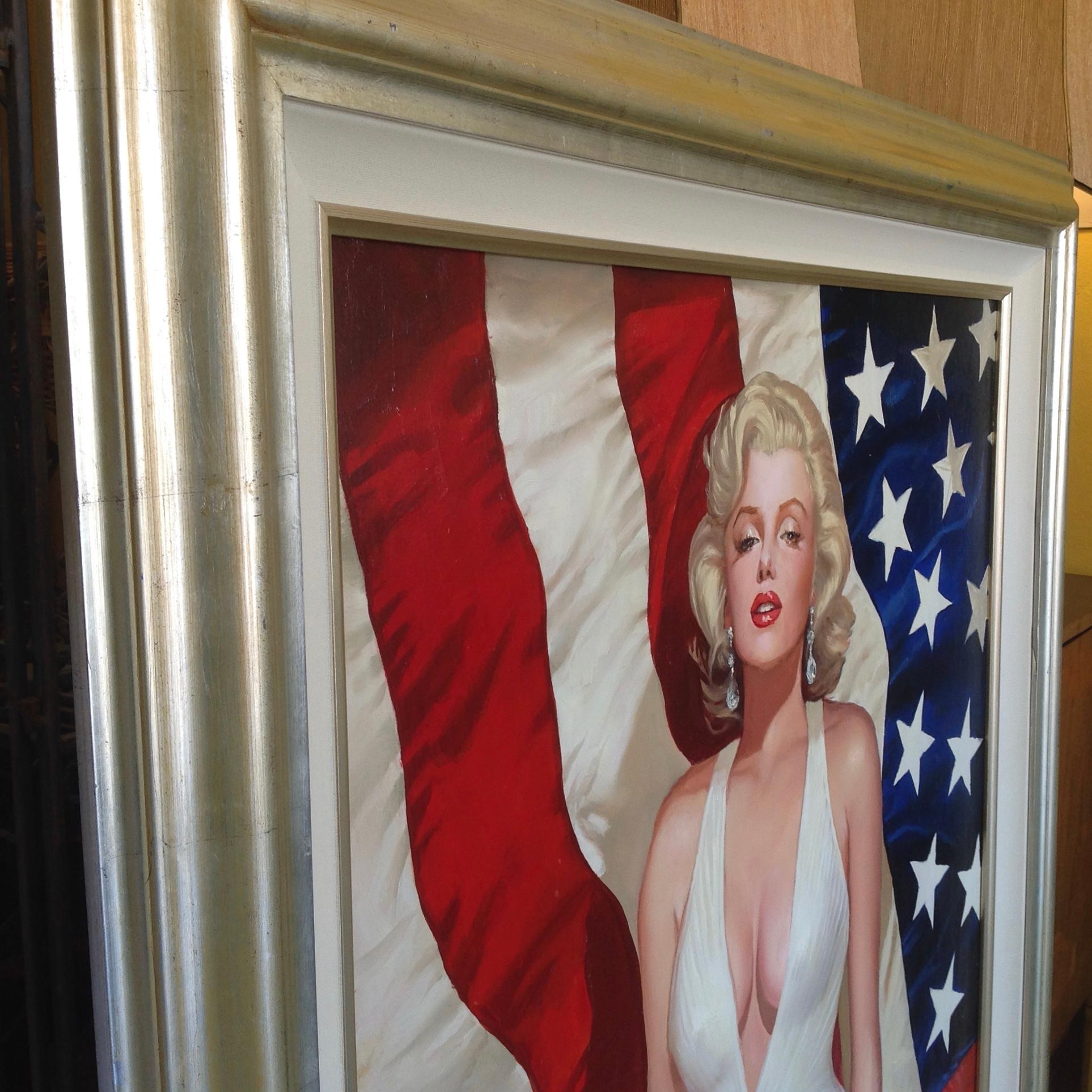 Nearly Life Size Oil Painting of Marilyn Monroe by Ralph Wolfe Cowan For Sale 4