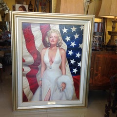 Nearly Life Size Oil Painting of Marilyn Monroe by Ralph Wolfe Cowan