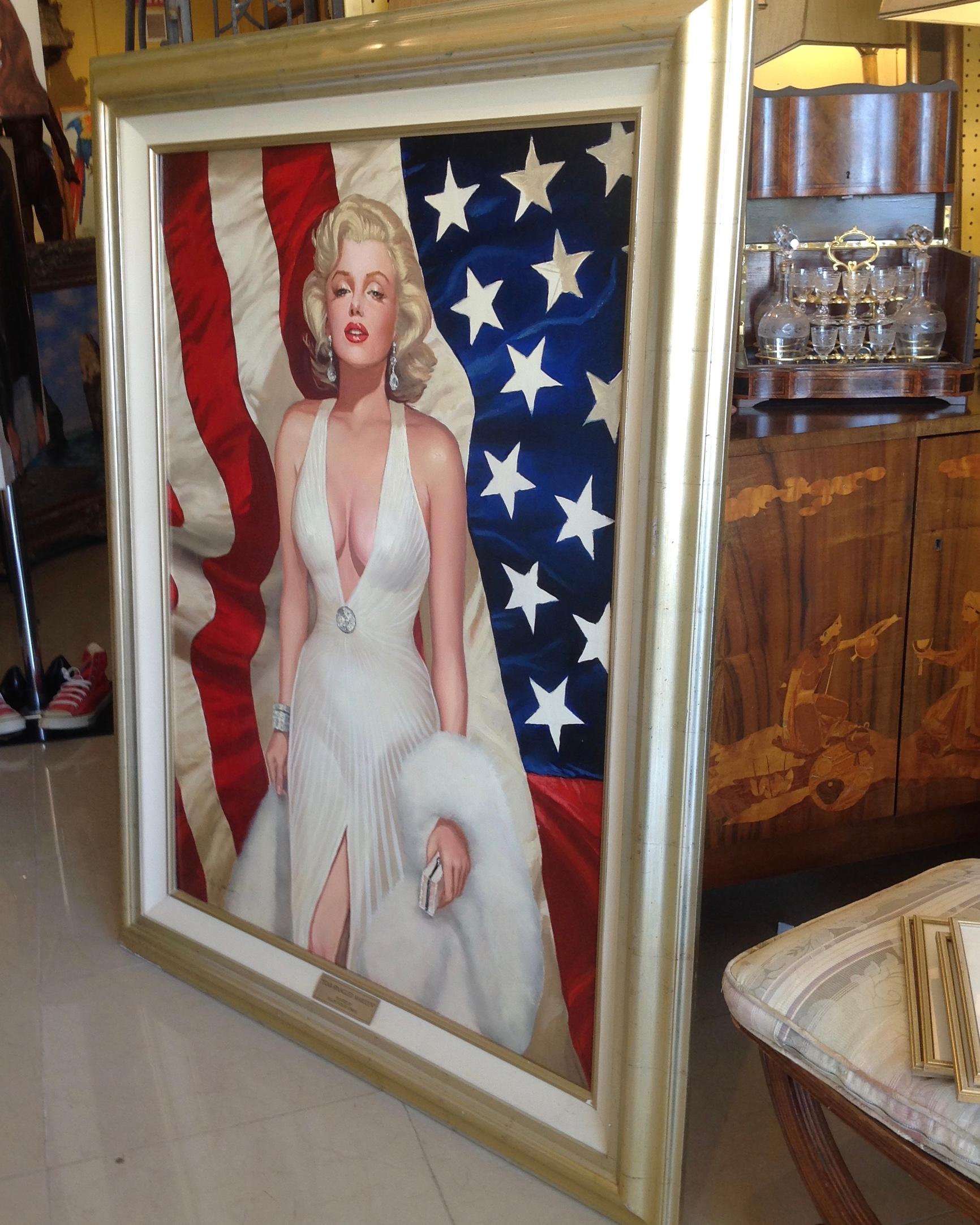 Frühes lebensgroßes Ölgemälde von Marilyn Monroe von Ralph Wolfe Cowan (amerikanisch) im Angebot