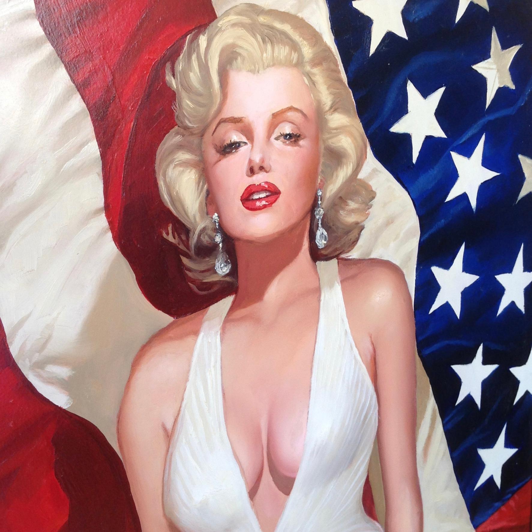 Frühes lebensgroßes Ölgemälde von Marilyn Monroe von Ralph Wolfe Cowan (20. Jahrhundert) im Angebot