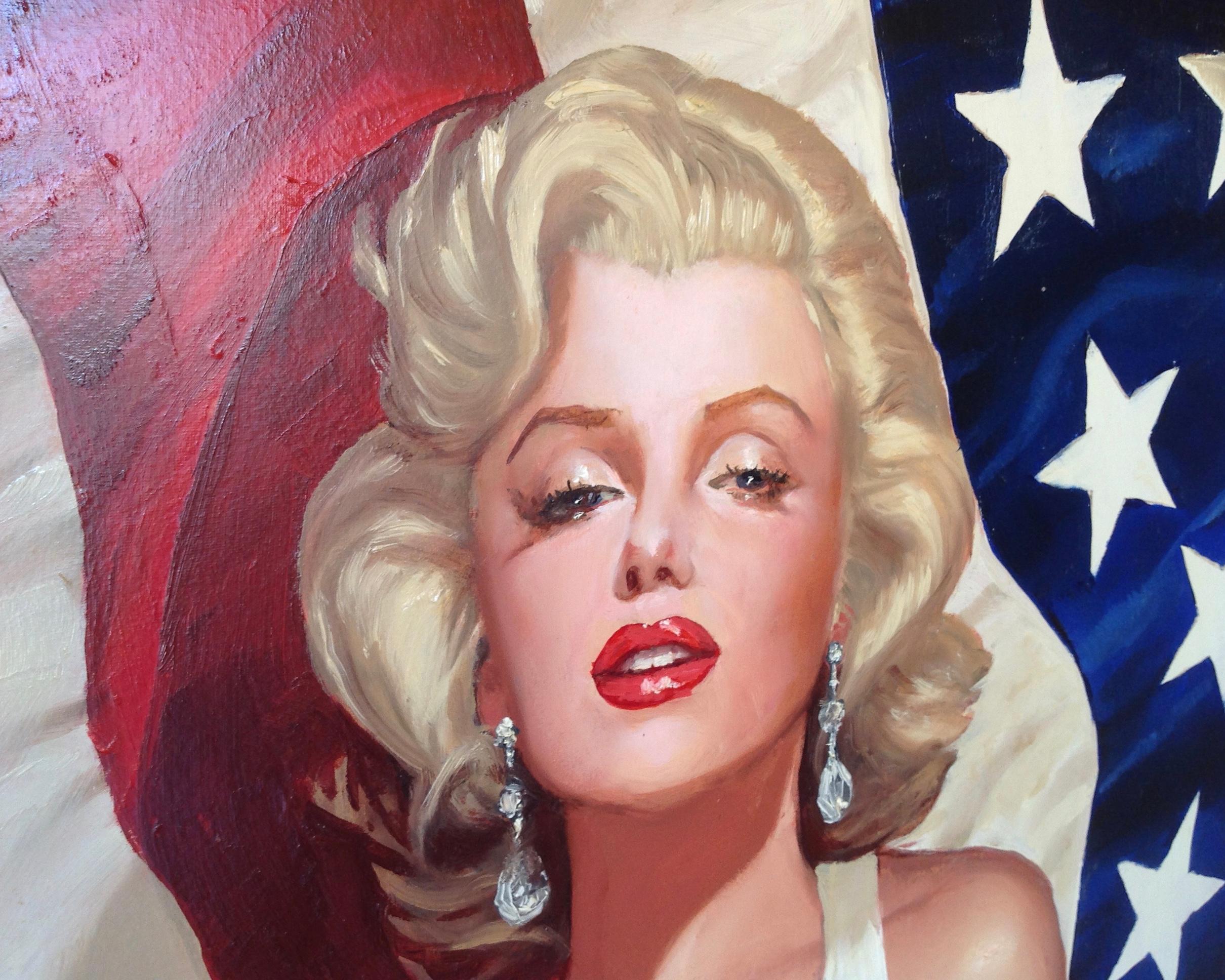 20th Century Nearly Life Size Oil Painting of Marilyn Monroe by Ralph Wolfe Cowan For Sale