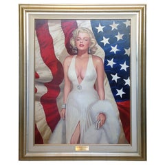 Nearly Life Size Oil Painting of Marilyn Monroe by Ralph Wolfe Cowan