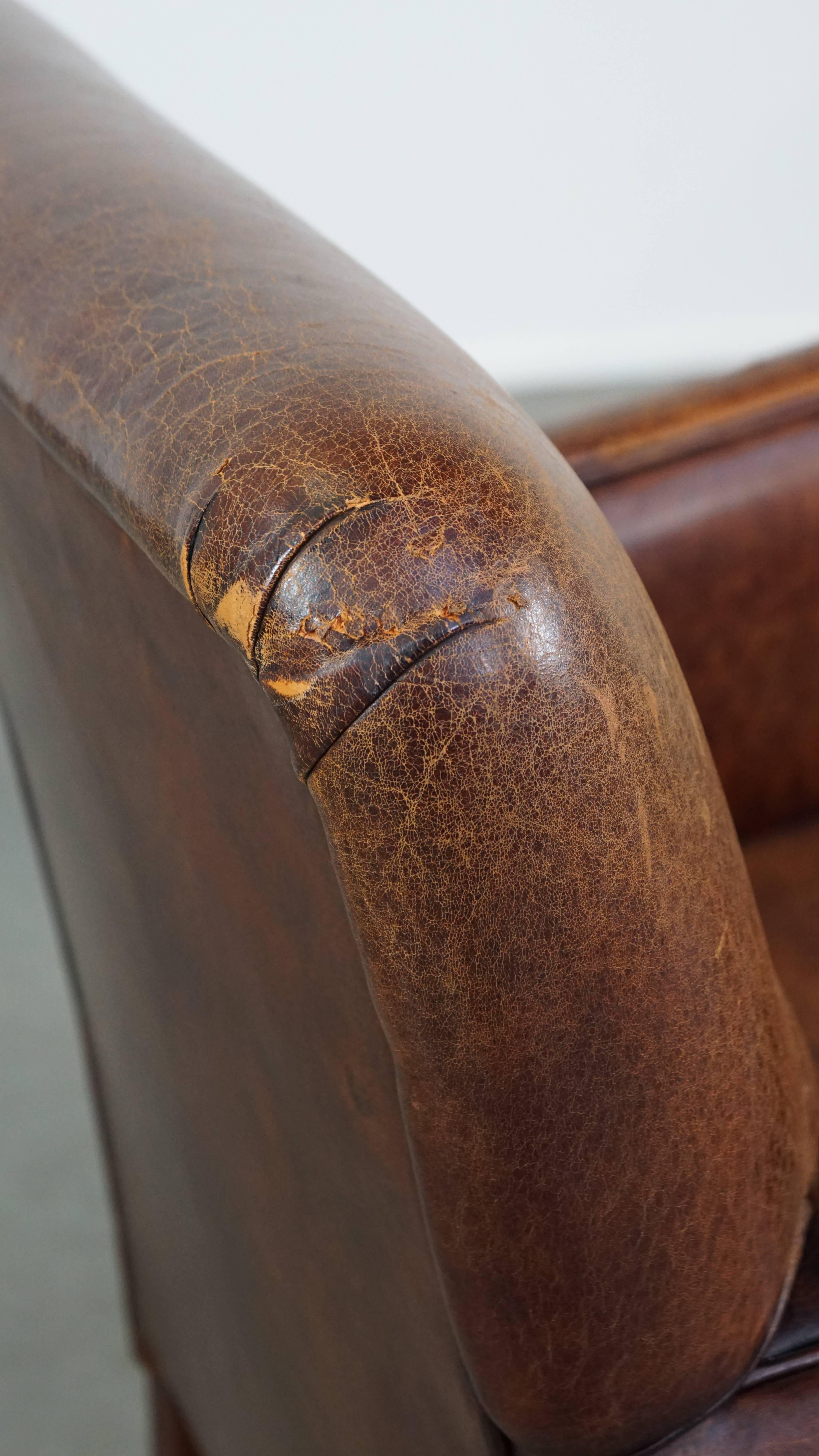Fauteuil confortable en peau de mouton avec beaucoup de caractère et de belles couleurs en vente 4